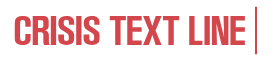 Red text reading 'CRISIS TEXT LINE' on a white background