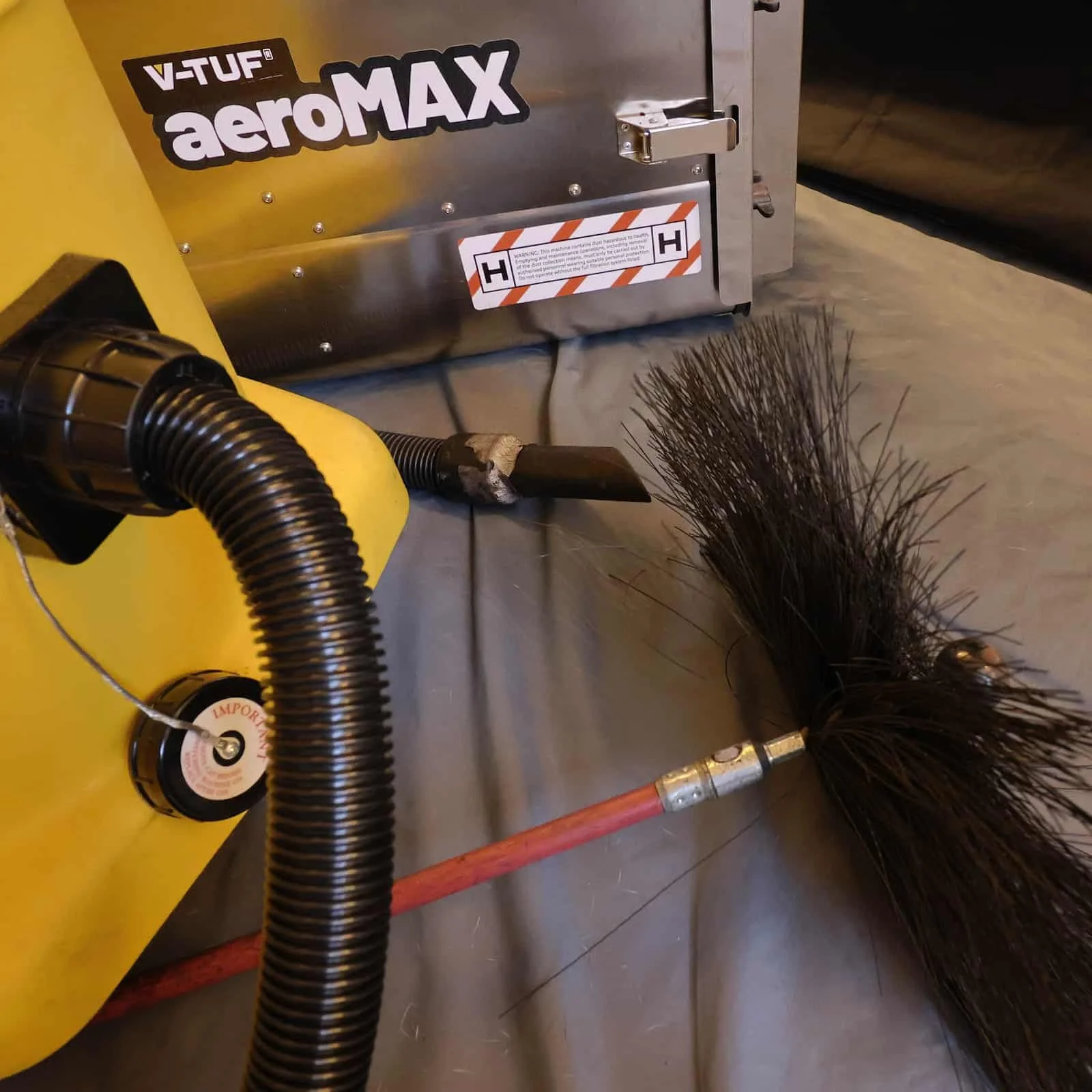 Modern Air Scrubber and brushes being used whilst chimney sweeping in Durham