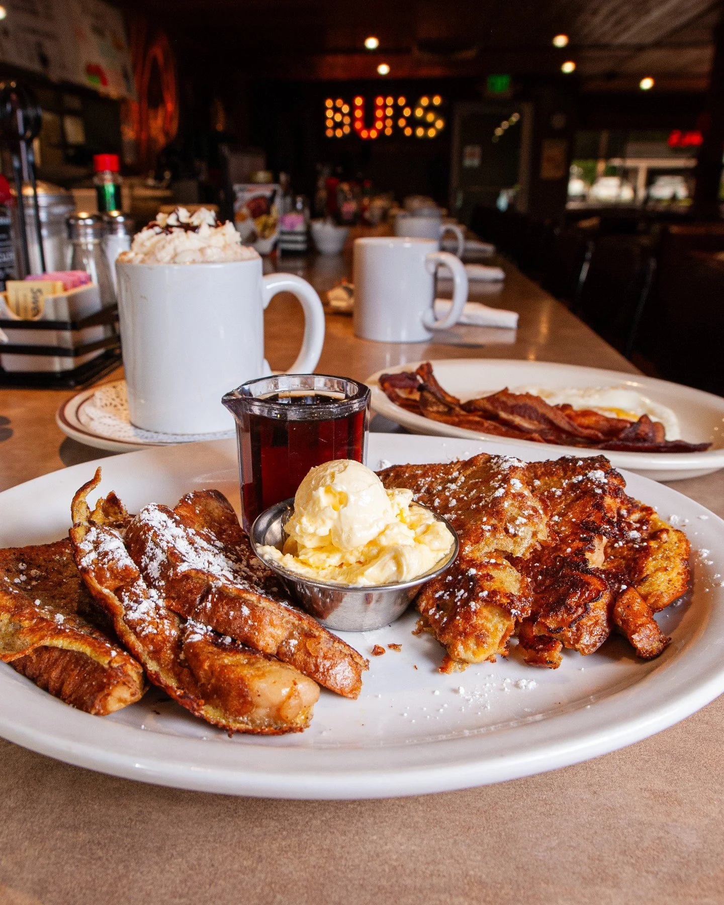 Come grab our Pumpkin Spice French Toast and get a taste of fall! It&rsquo;s perfect with a Hot Cocoa to brighten your day! ✨️🎃