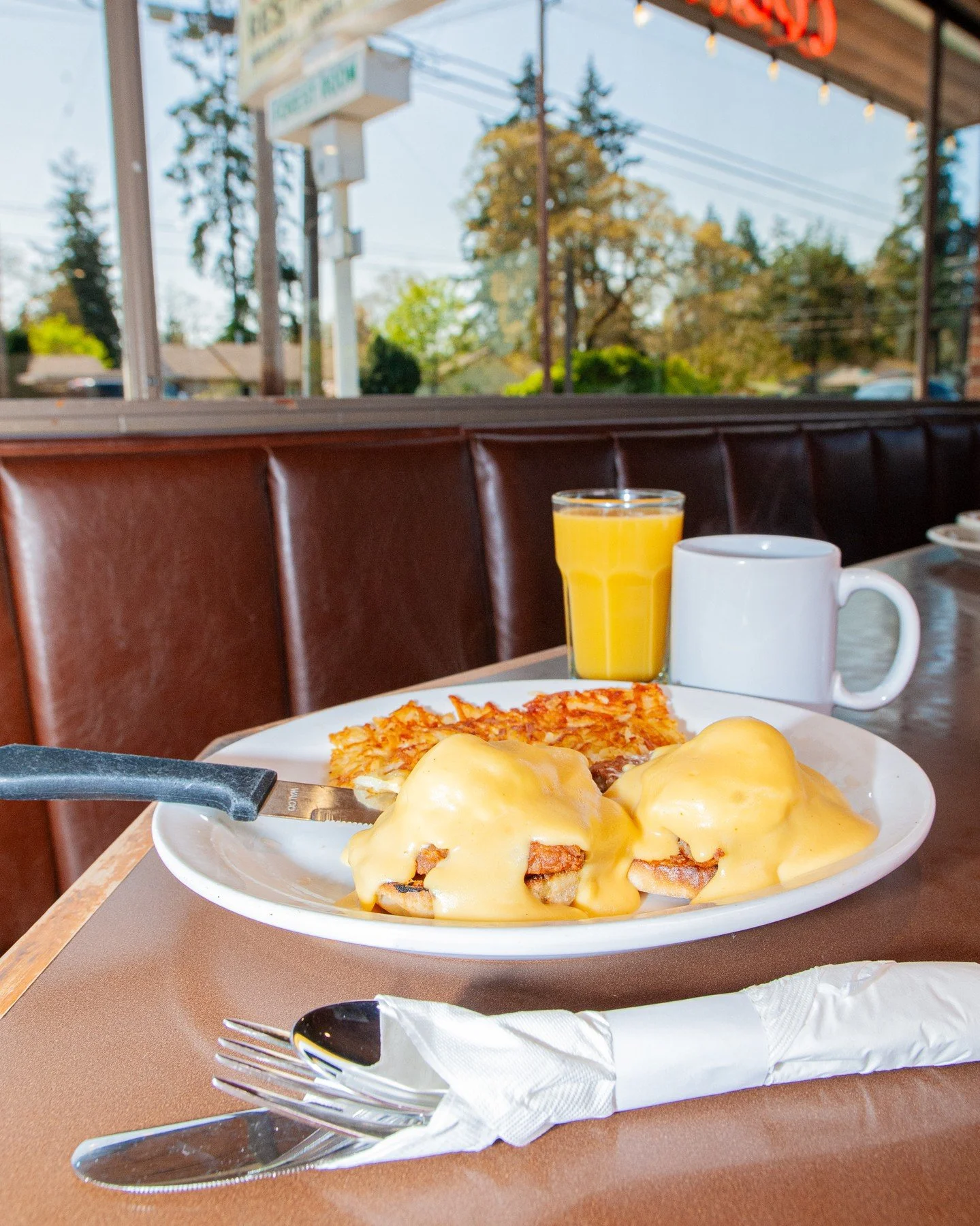 How do you like your eggs?? Stacked on ham and an English muffin and smothered in hollandaise sauce, of course!