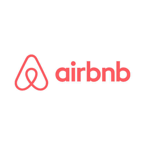 Red Airbnb logo with the text "airbnb" beside a stylized heart-shaped icon