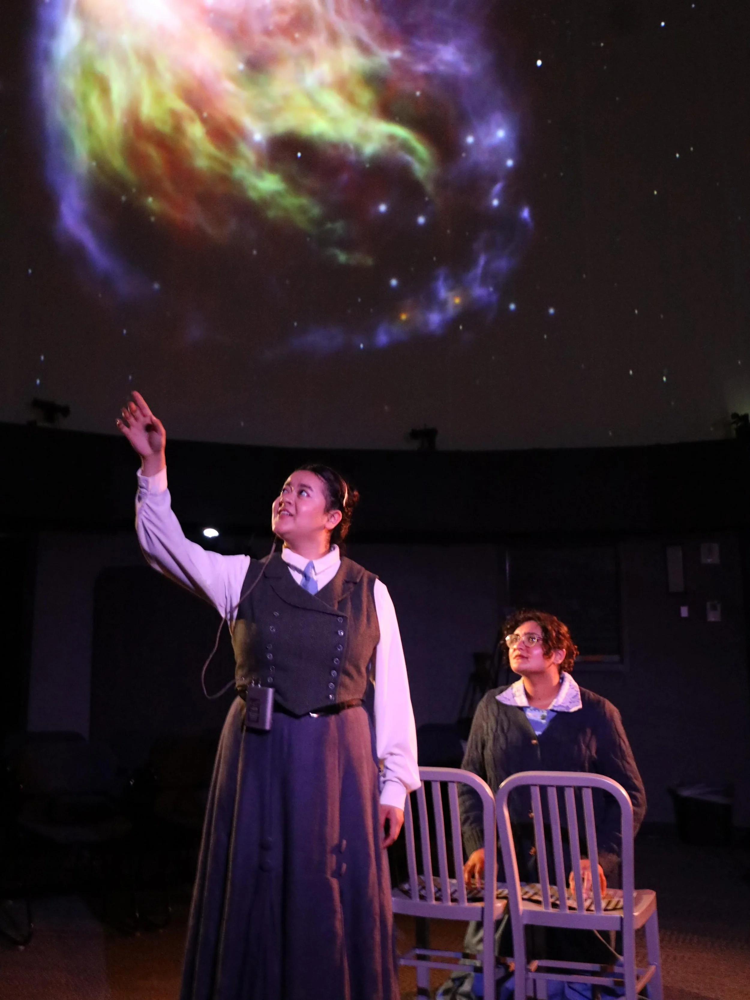 Silent Sky by Lauren Gunderson at the Mallory Kountze Planetarium | UNO Theatre @unotheatre 

Director: M&aacute;ire Creegan 
Assist Director: Cain Ingram @caingram0 
Scenic, Props, &amp; Projections Designer: Adam Whittredge @adamwhittredge 
Costume