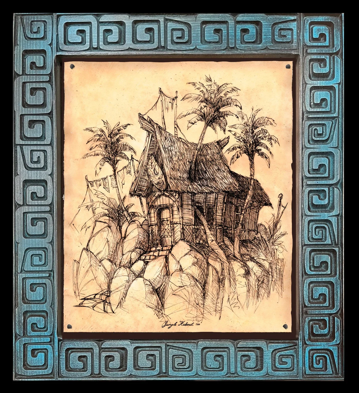 Jungle Hideout (Green Framed Print)