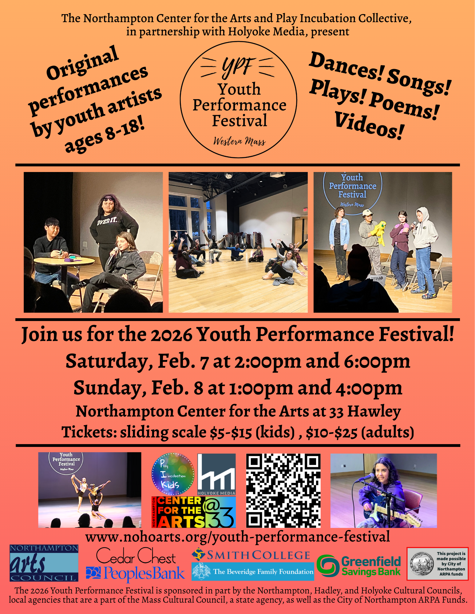 2026 Youth Performance Festival at  the Northampton Center for the Arts at 33 Hawley