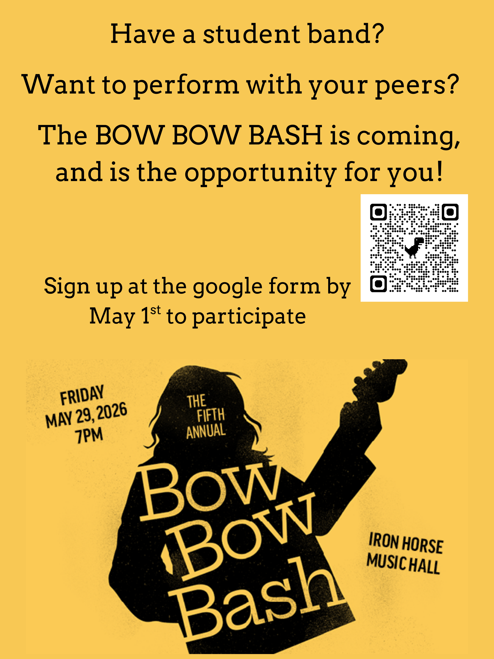 5th Annual BOW BOW BASH: Call to Northampton Student Bands!