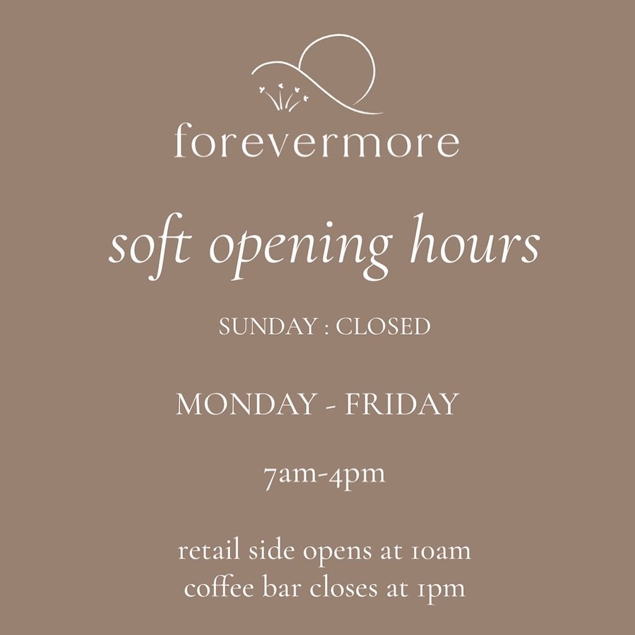 we are currently in our soft opening era and couldn&rsquo;t be more grateful!

we are closed tomorrow (SUNDAY 4.21.24) but back open from here on out&hellip;forevermore. ✨

MONDAY-FRIDAY
7am-4pm

400 Cleveland St. 

* retail opens at 10am // if you w