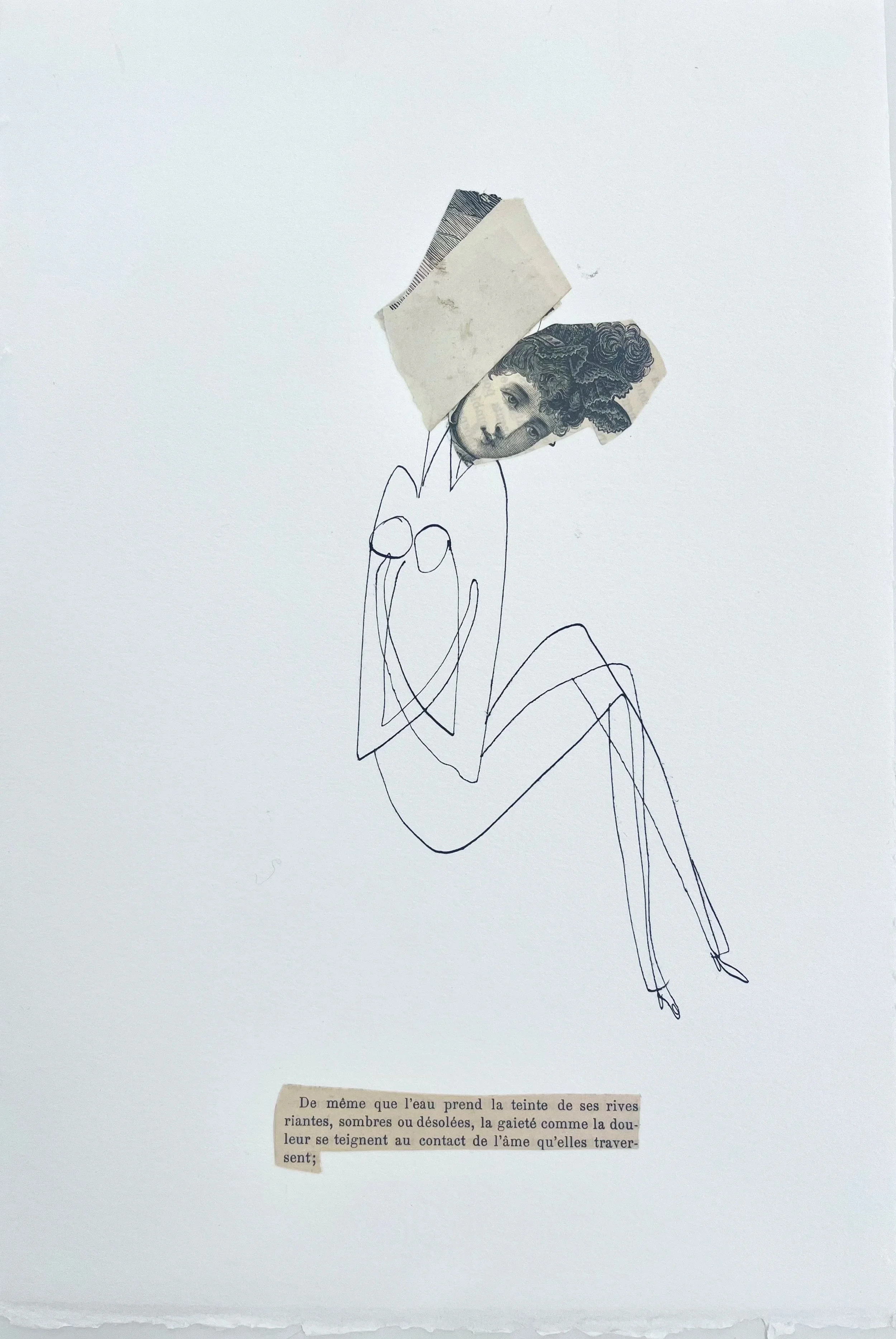 "La gaieté et la douleur"
Original collage on paper, 28,5 x 19 cm