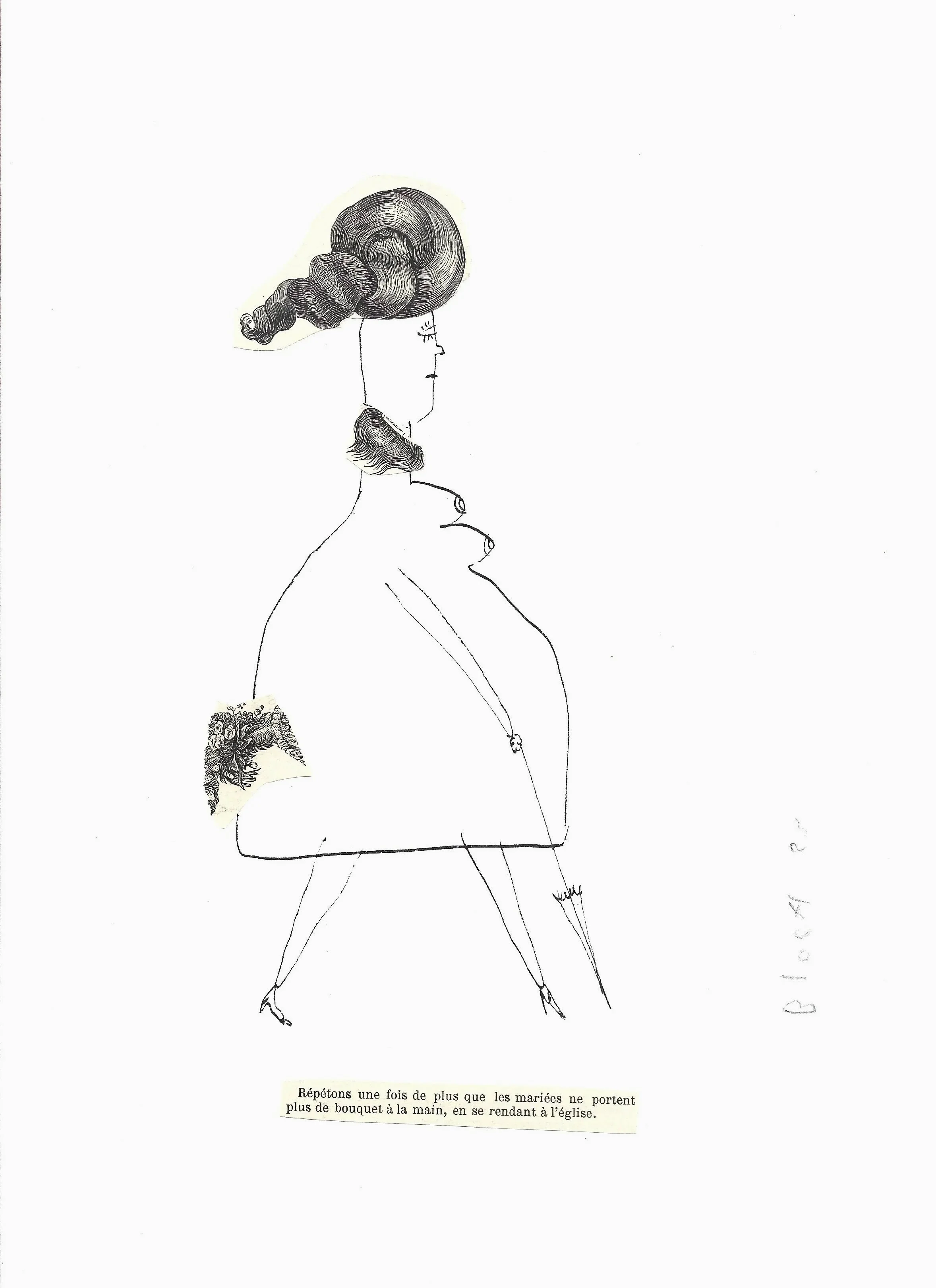 "Le bouquet", 
Original collage on paper, 28,5  x 19 cm