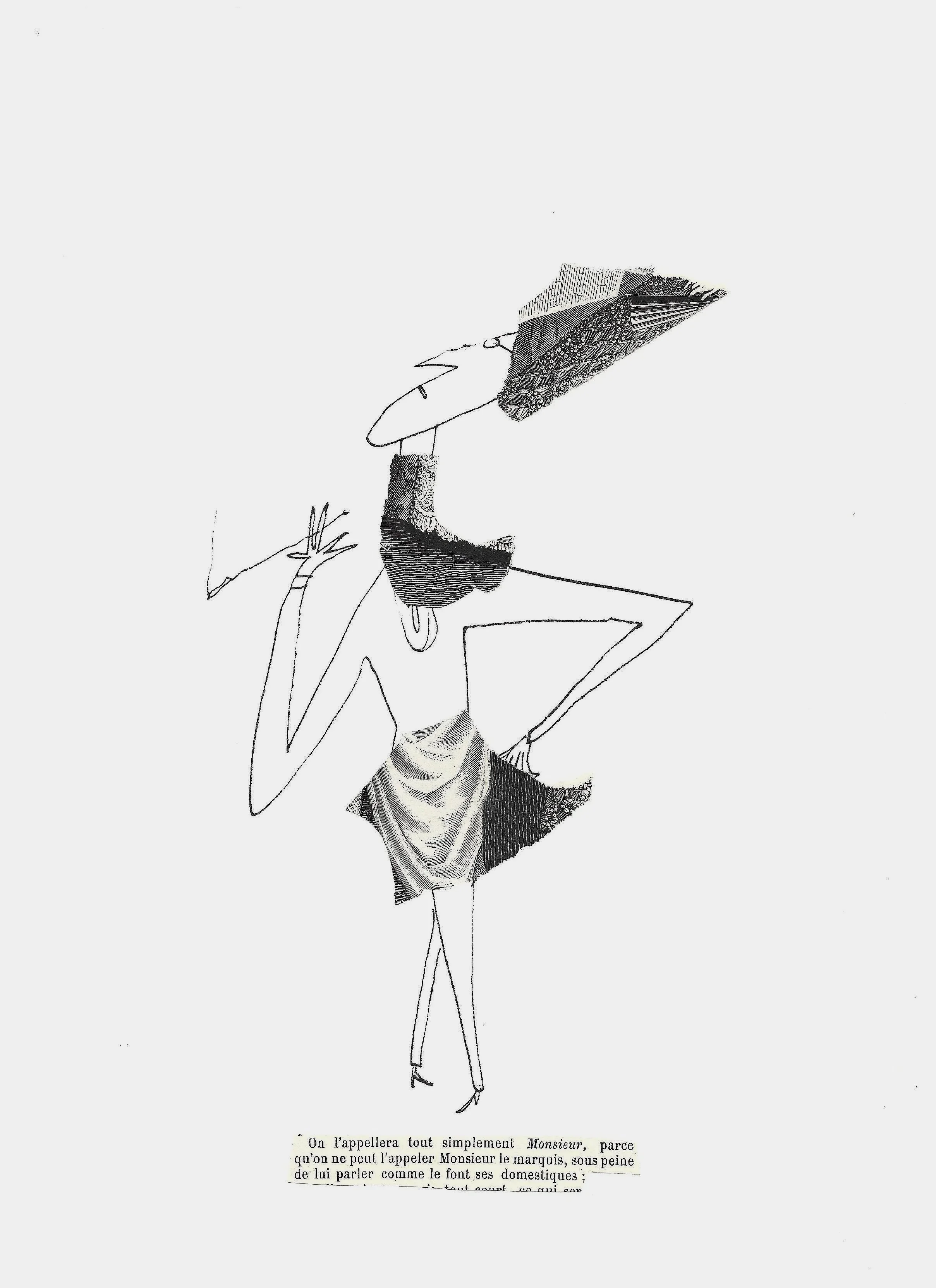 "Monsieur le Marquis", 
Original collage on paper, 28,5 x 18,5 cm