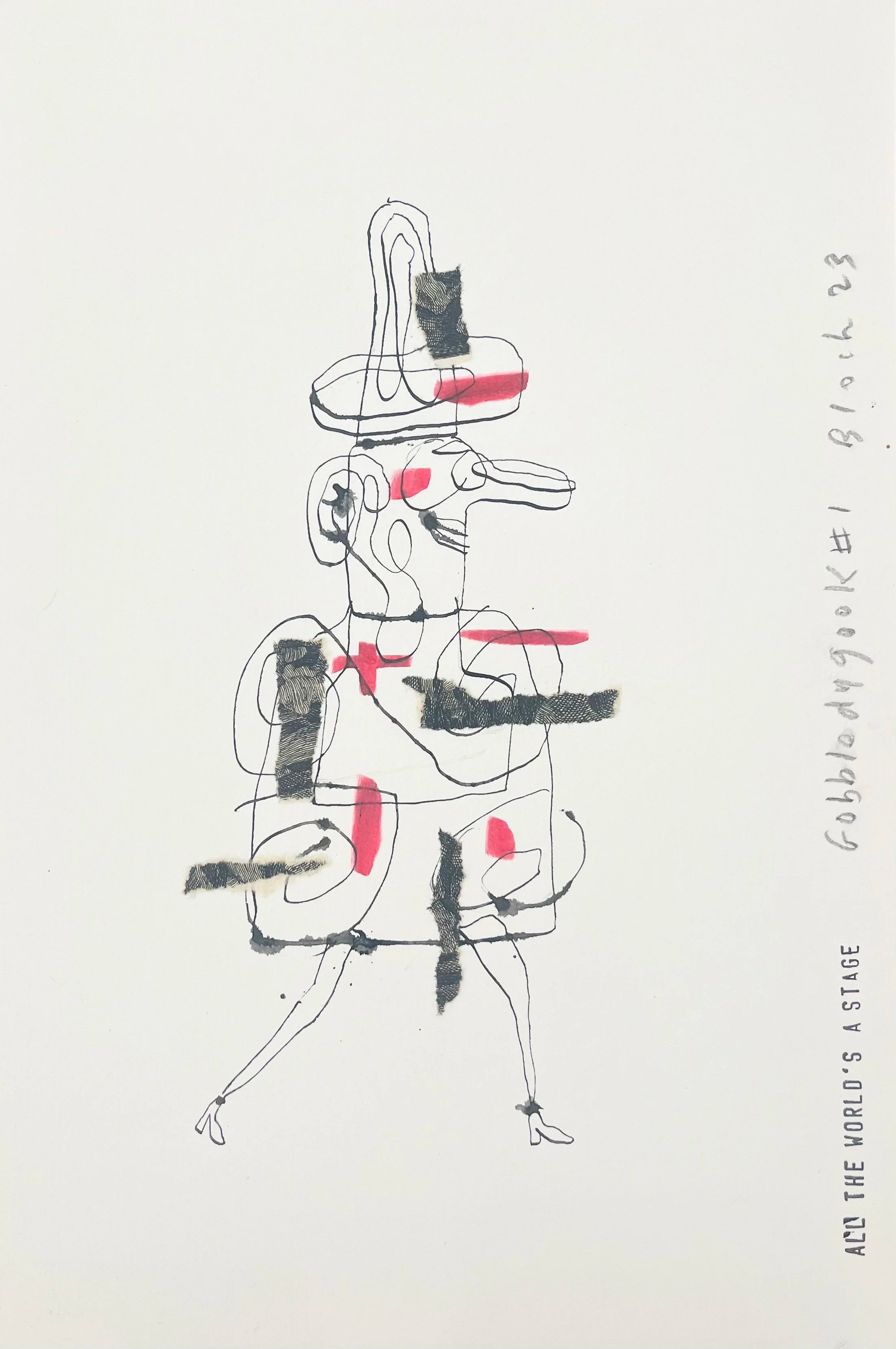 "Gobbledygook"  
Original collage on paper, 28,5 x 19,5 cm