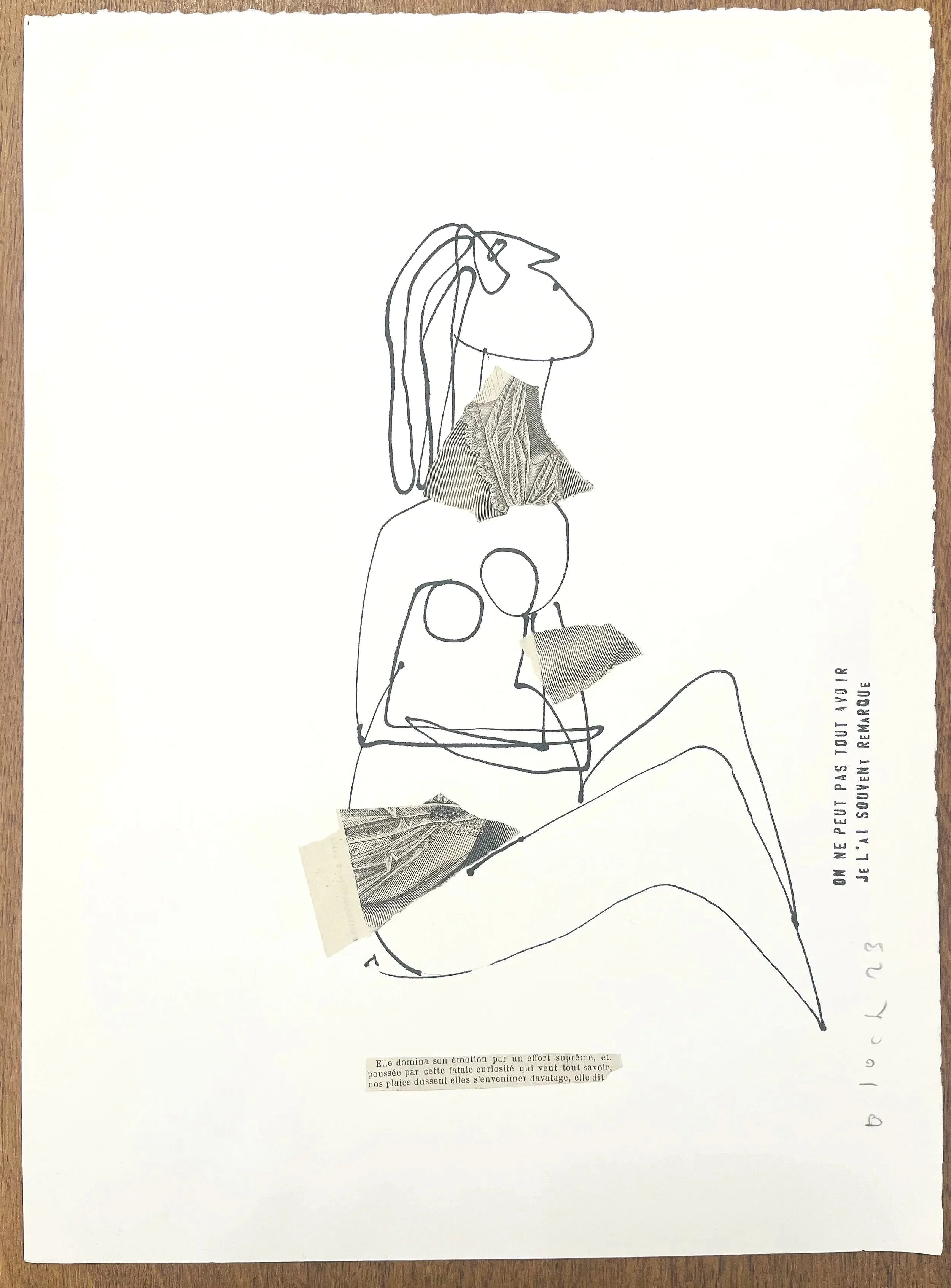 "On ne peut pas tout avoir … "
Original collage on paper, 38 x 27,5 cm