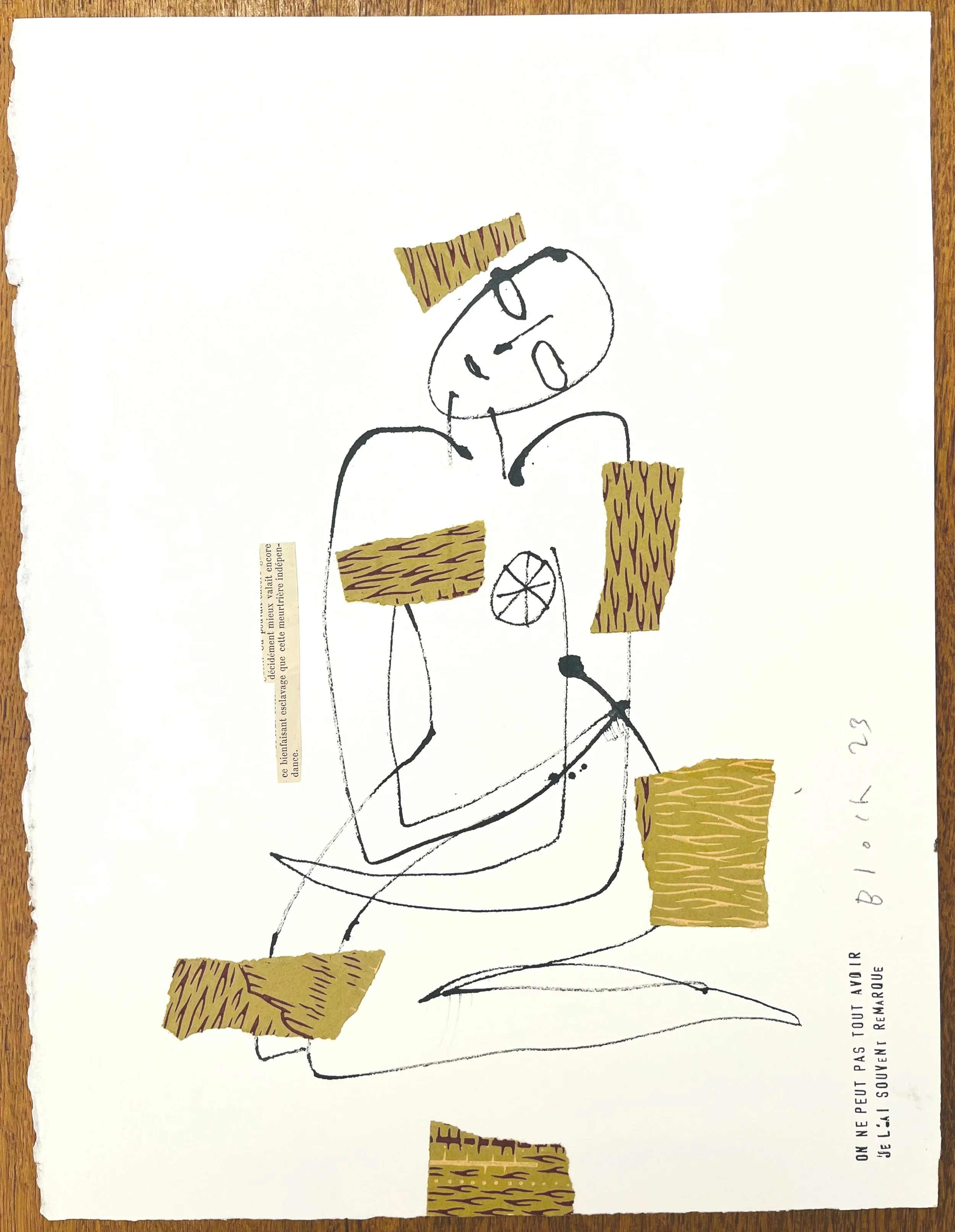 "On ne peut pas tout avoir"
 Original collage on paper, 38 x 28.5 cm