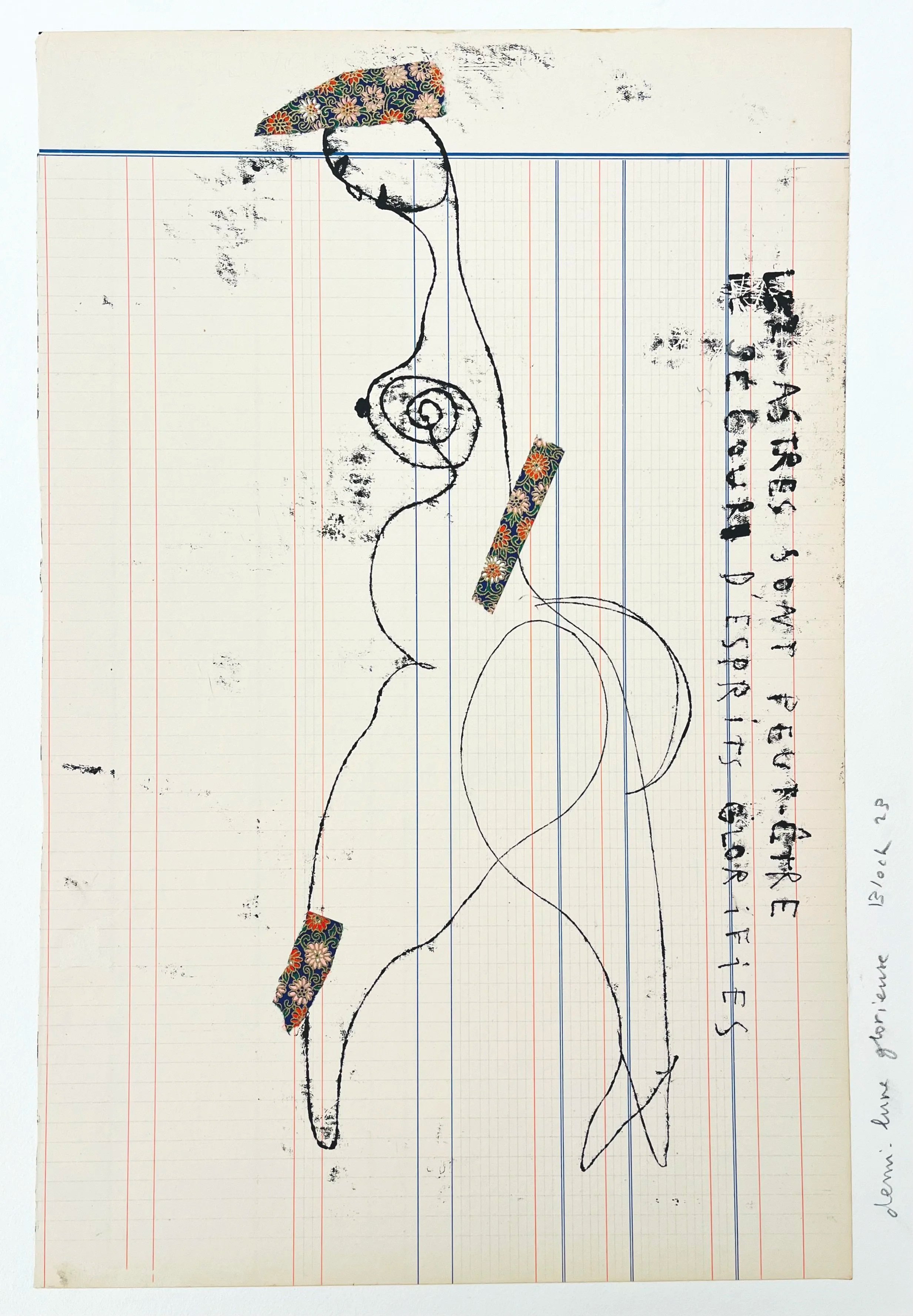 "Demi lune glorieuse "
Original collage on paper, 50,5 x 35 cm