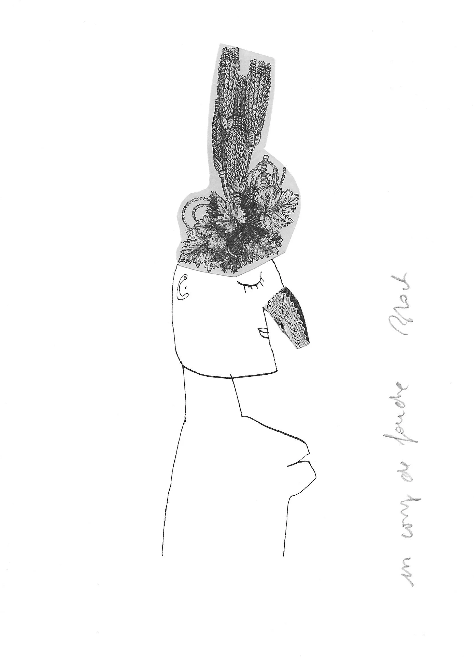 "Un coup de foudre"
Original collage on paper