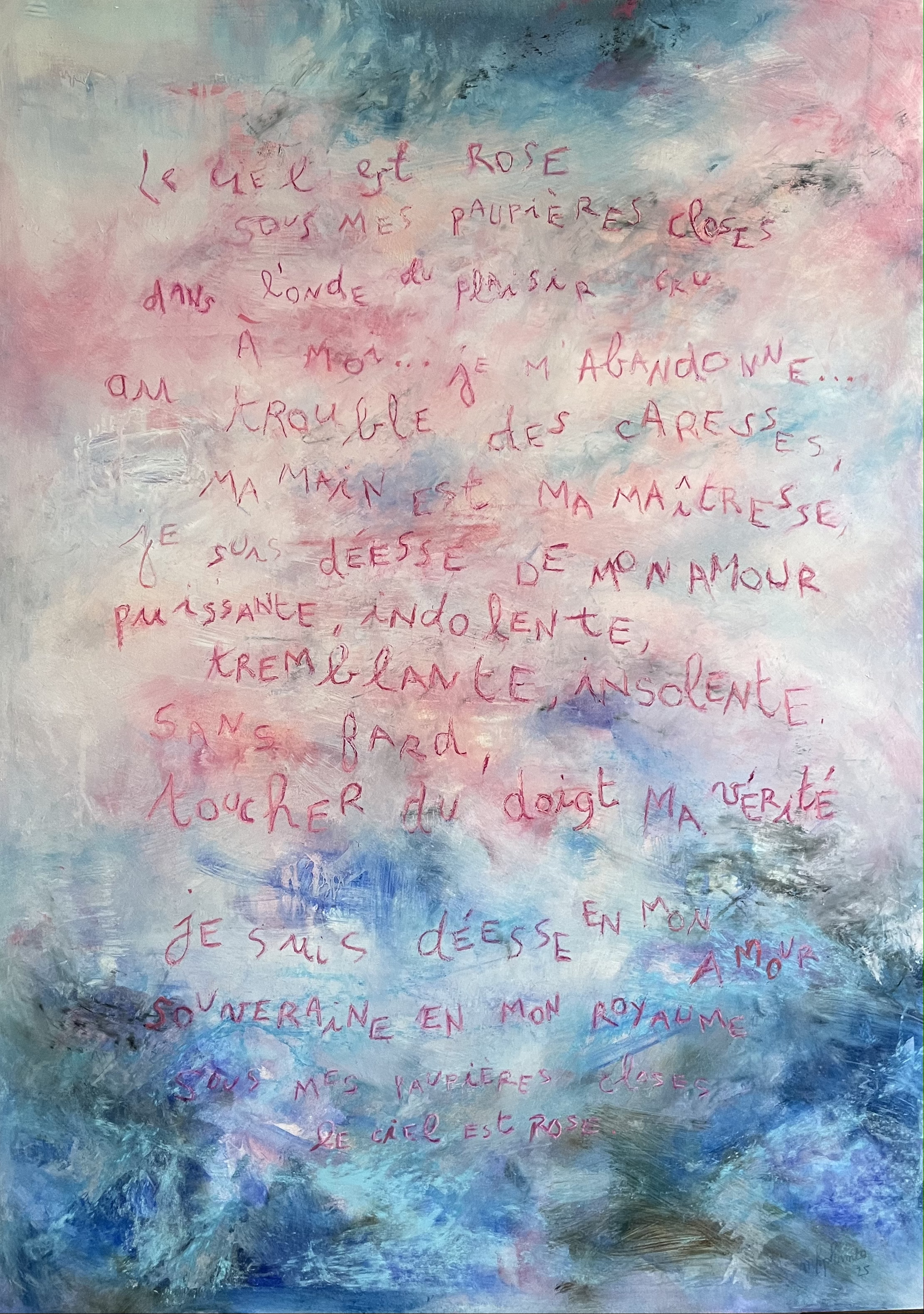 Déesse de mon amour, le Poème, 2025
Huile et pastel sec sur panneau de bois
Encadrement d’art noyer italien
70 x 100 cm
Parfum Venus Erotica - Ex. 4/6