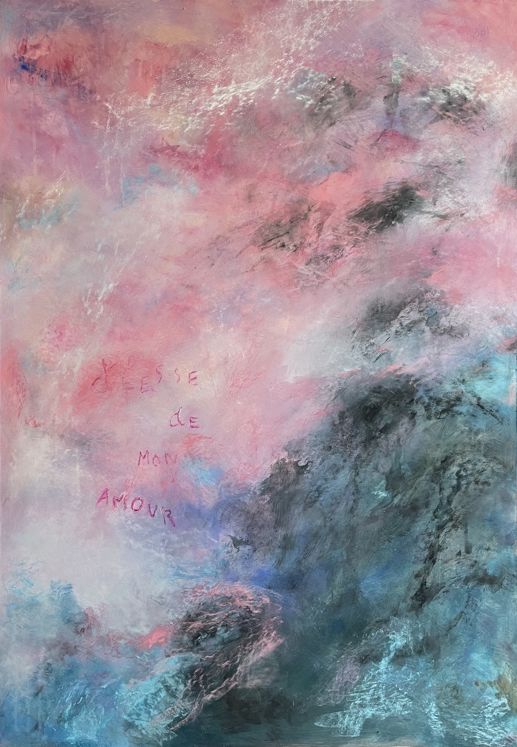 "Déesse de mon amour, le ciel"  2025
Huile et pastel sec sur panneau de bois
Encadrement d’art noyer italien
70 x 100 cm
Parfum Venus Erotica - Ex. 3/6