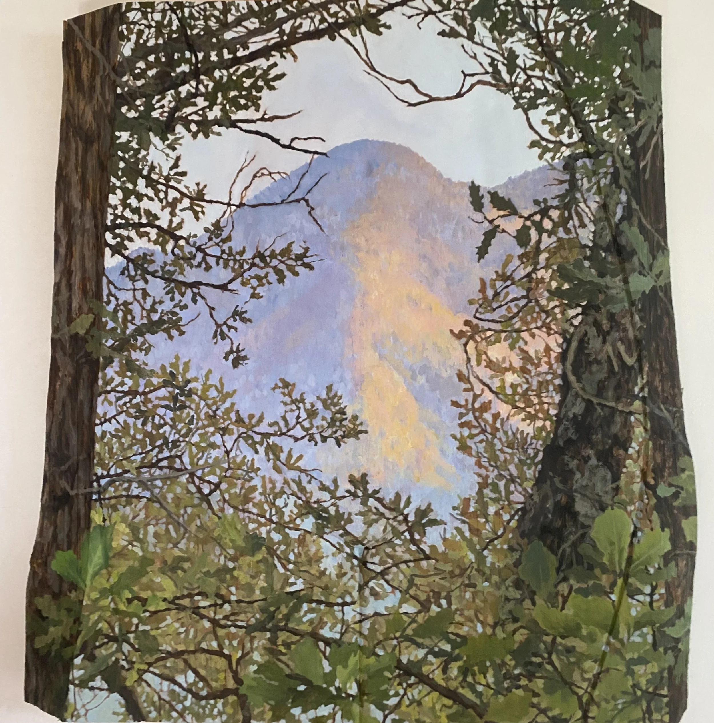 FENETRE SUR LES FLANCS DE TRES ESTELLES (2026)
acrylic and marble powder on carved wood trunk, 60 x 60 cm - 
