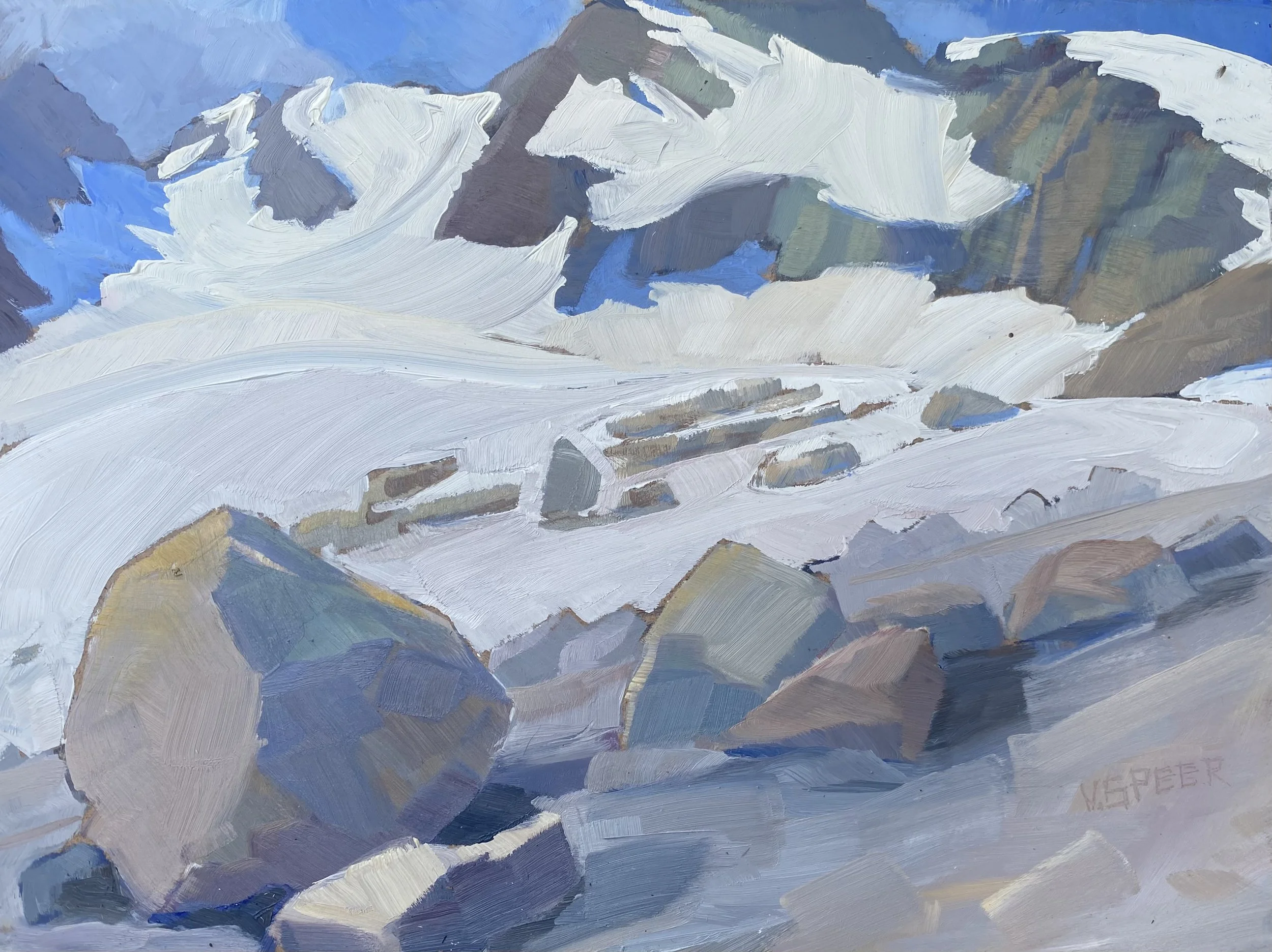 “Boulder Field”
Oil on Panel plein air
Framed 9”x 12”
$380
Available at Art Gallery of Golden, BC
250 344-6186