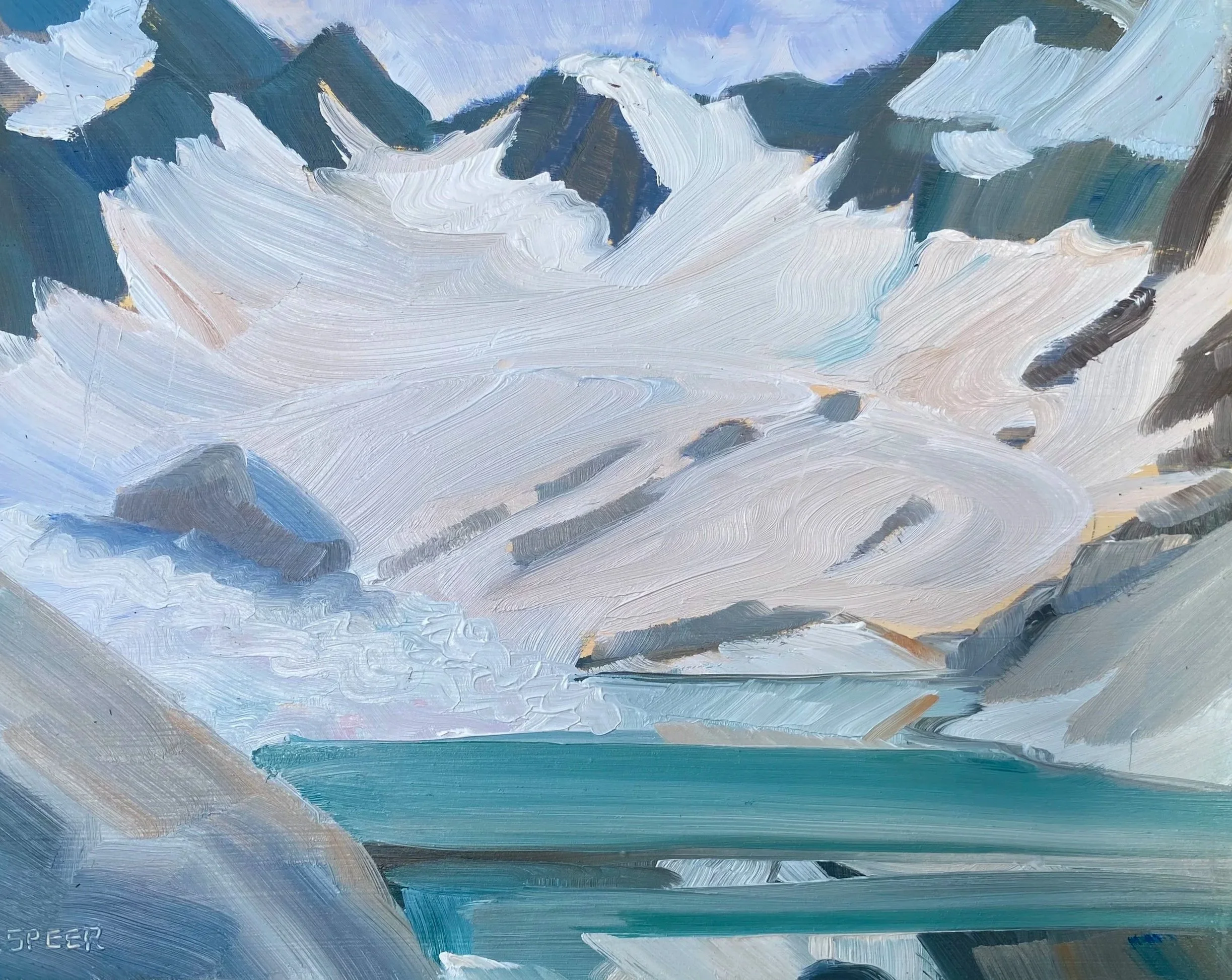 “Melt into Blue”
Oil on Panel plein air
Framed 8”x 10”
$300
Available at Art Gallery of Golden, BC
250 344-6186