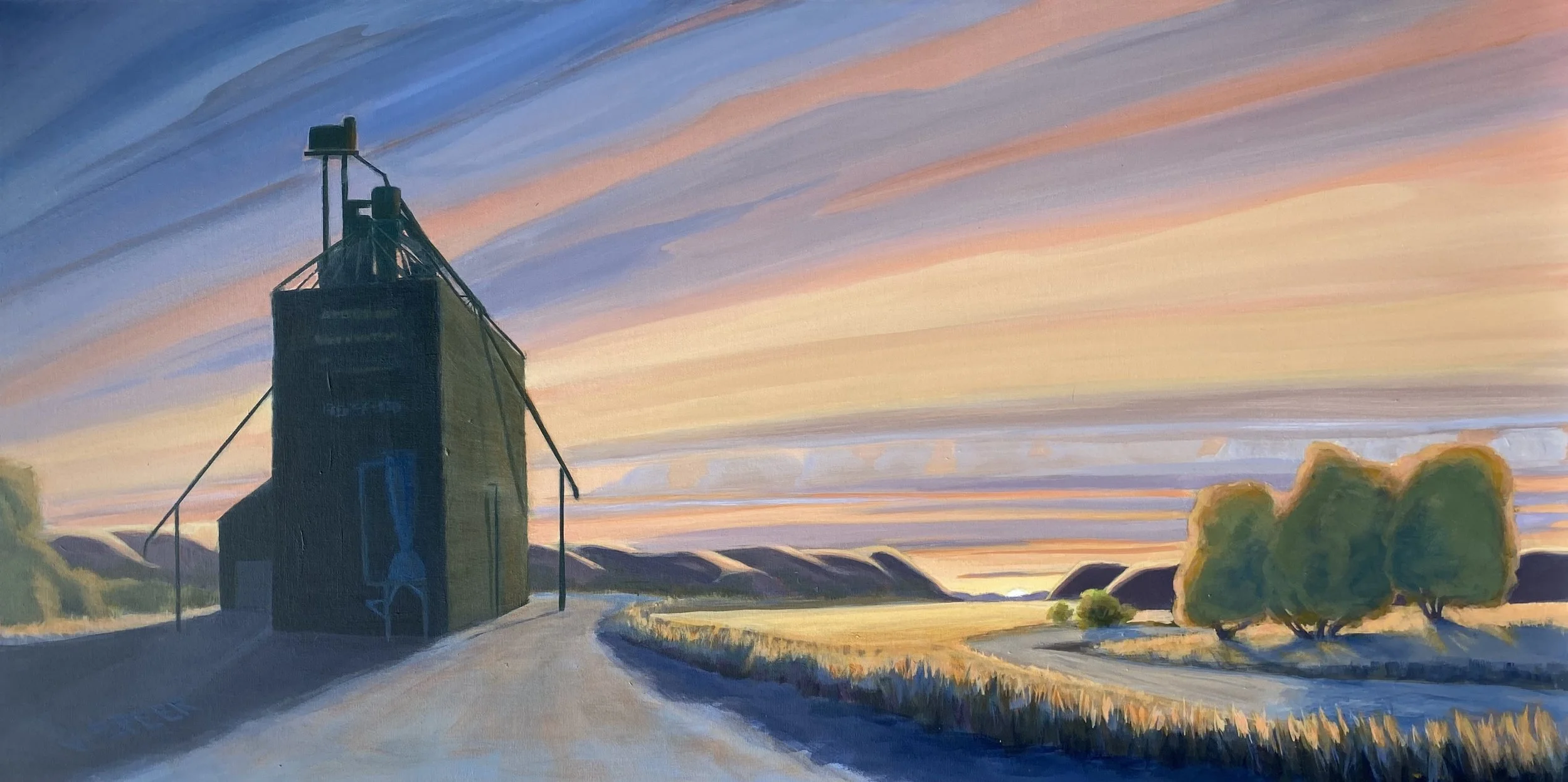 “Beautiful End of Day”
Acrylic on canvas
48“x 24”x 1.5”
$2600
Available at the Speer & Brush, Rosebud AB