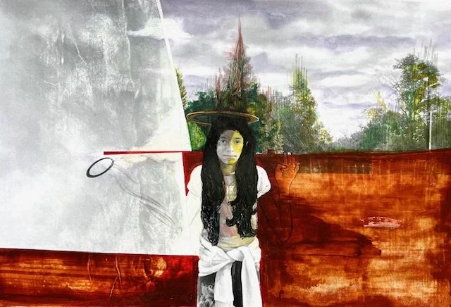 Photographic Print with Acrylic/Pencil/Ink
