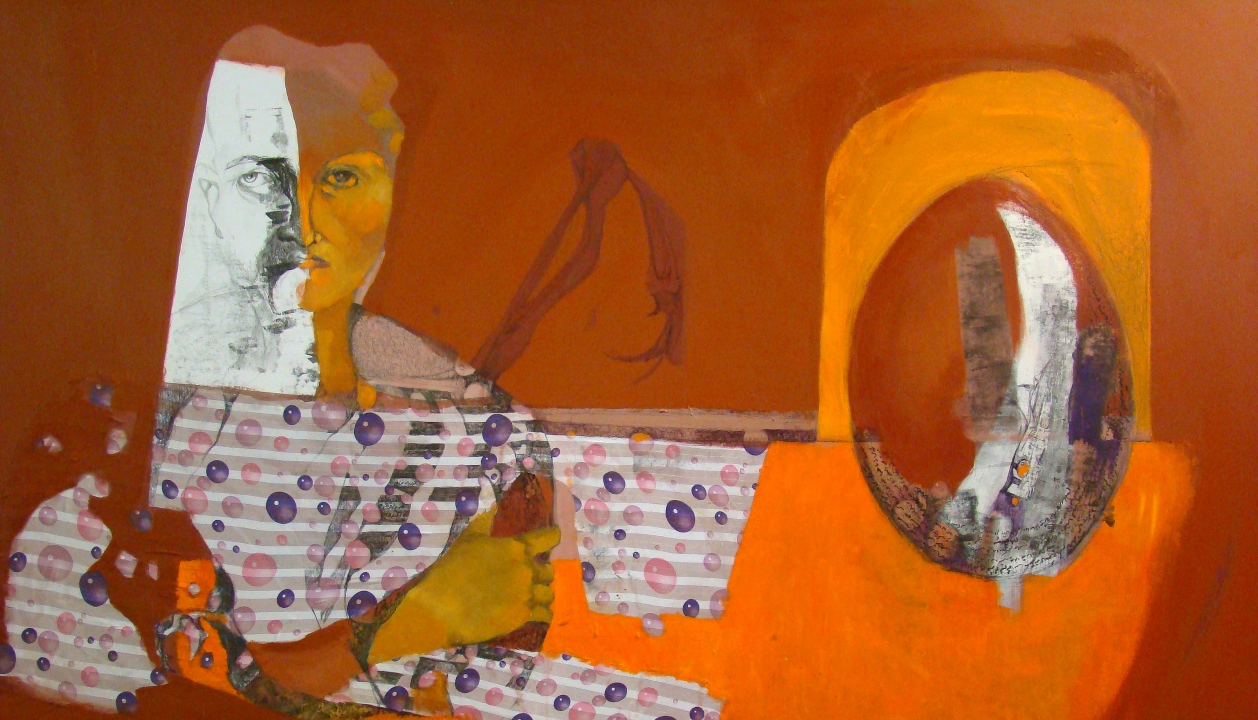 Mixed media on wood board - Dimensions: 100x70 cm