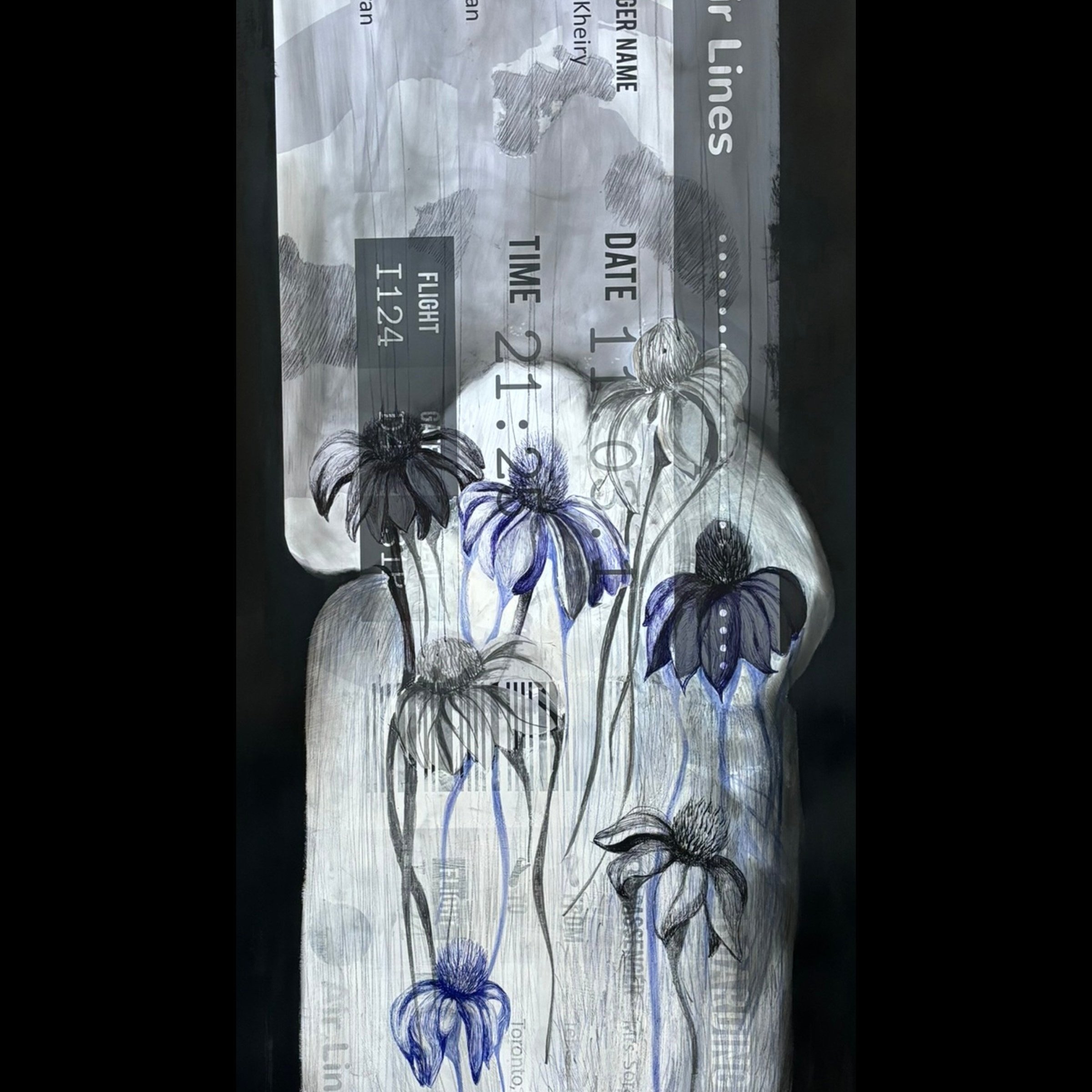 Mixed Media on Cardboard - Dimensions: 50 x 120 cm