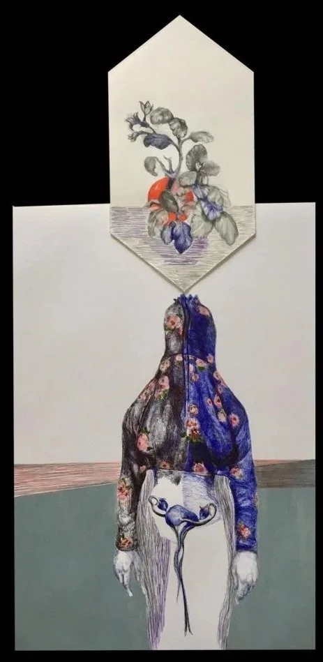 Mixed Media on Cardboard 