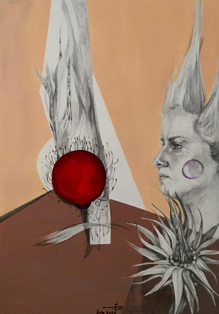 Mixed Media on Cardboard - Dimensions: 70 x 50 cm