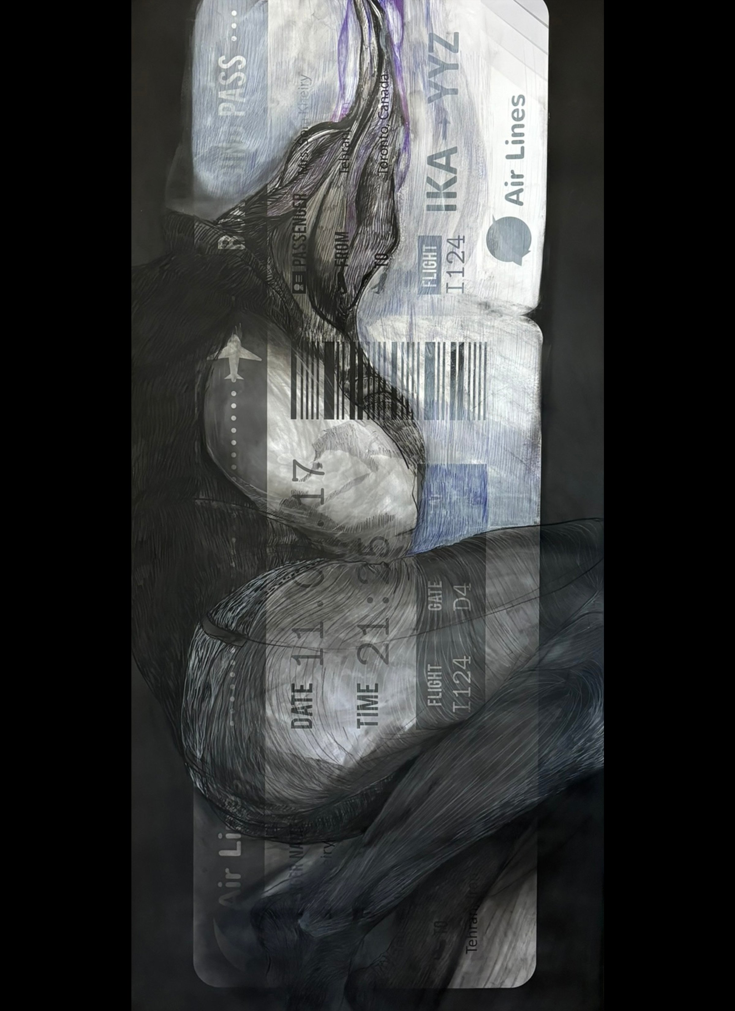 Mixed Media on Cardboard - Dimensions: 50 x 120 cm