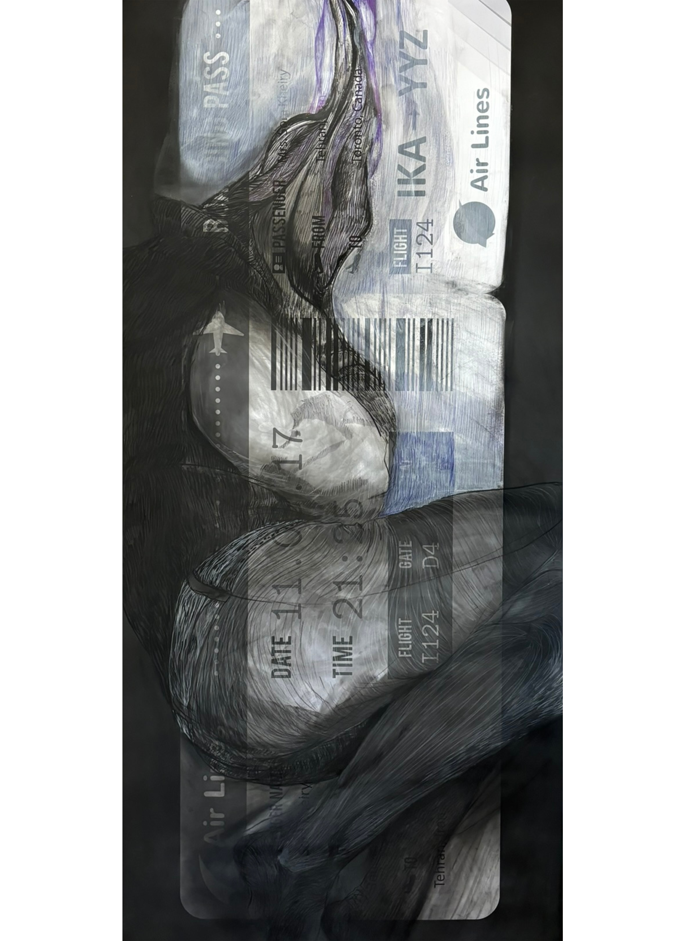 Mixed Media on Cardboard - Dimensions: 120 x 50 cm