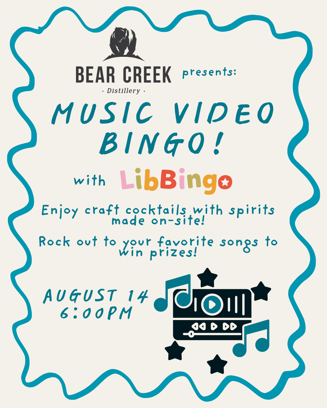 Music Video Bingo at Bear Creek!