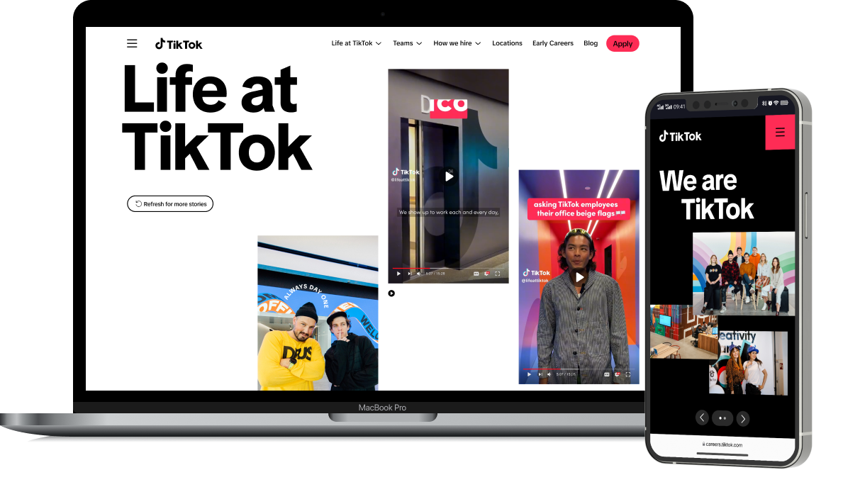 TikTok Homepage Mockups