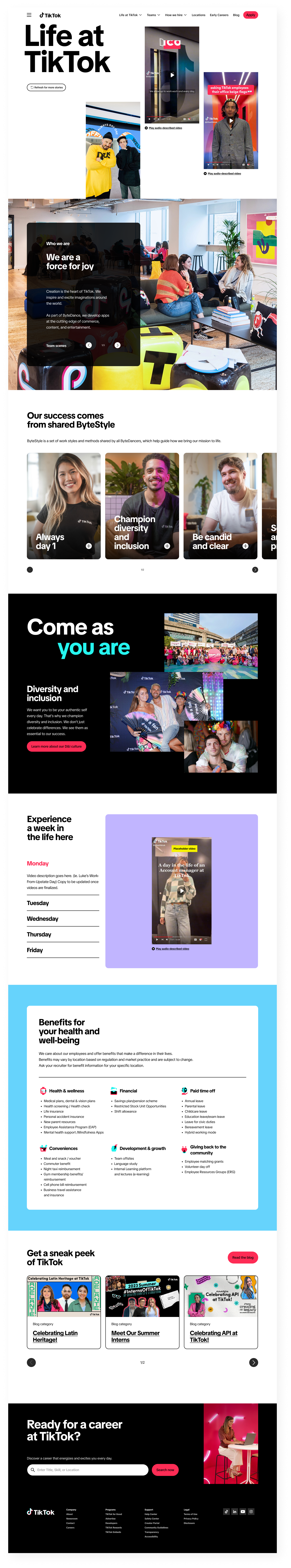 TikTok Life at TikTok Page