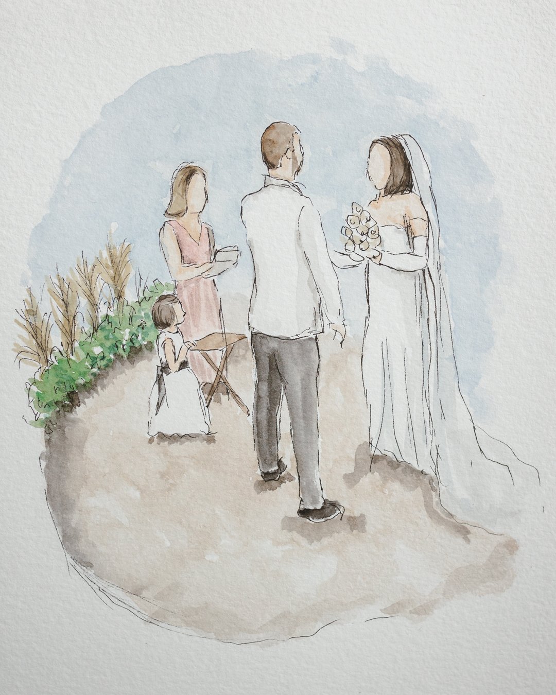 Ilustração Live Sketching Casamento