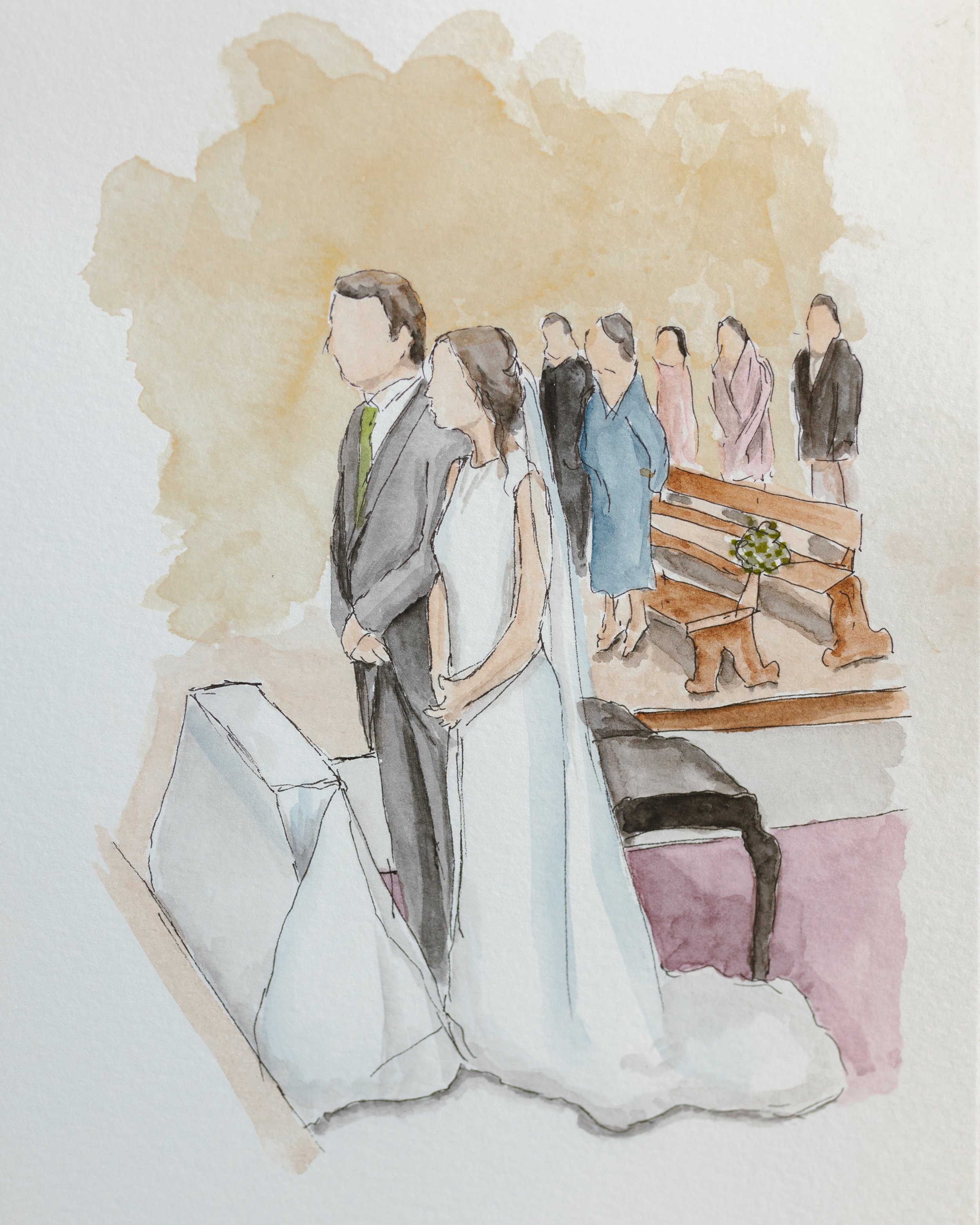 Ilustração Live Sketching Casamento