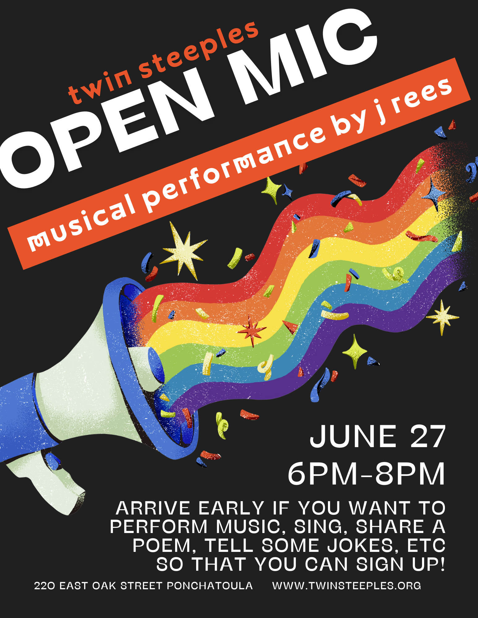 Open Mic Night & Musical Performance — Twin Steeples Creative Arts Center