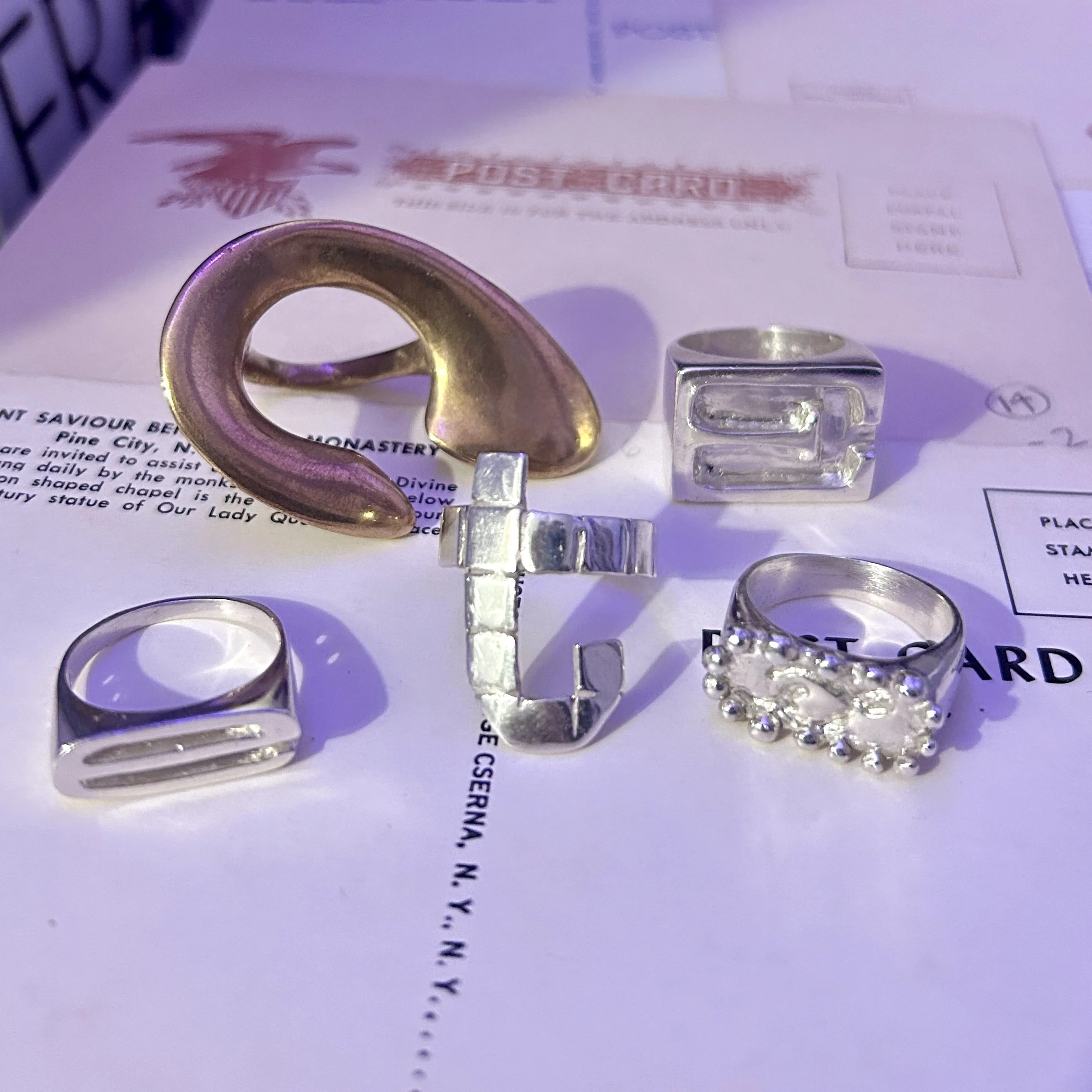 Silver and Ancient Bronze cast rings