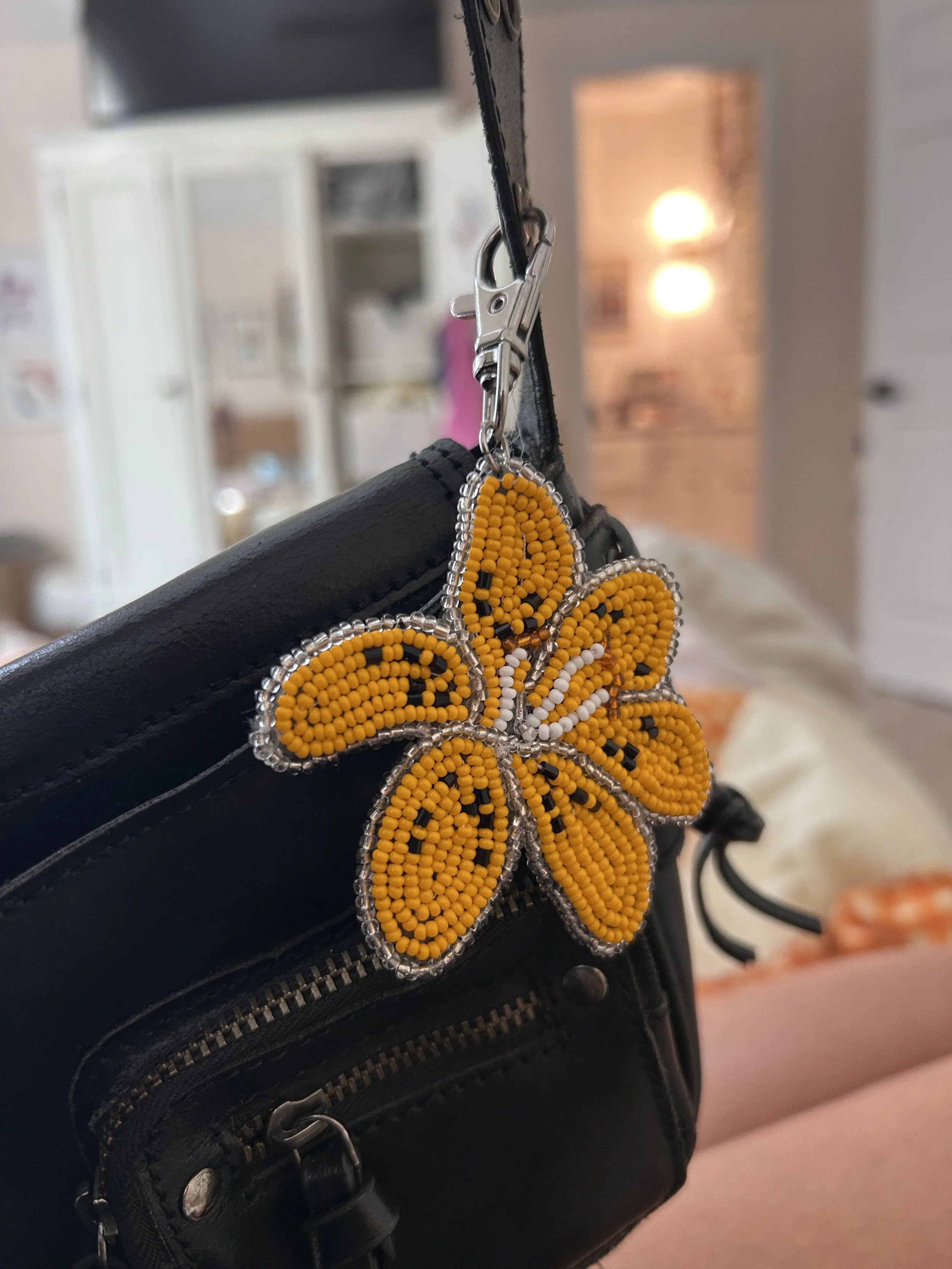 Bead Embroidered Tigerlily Keychain