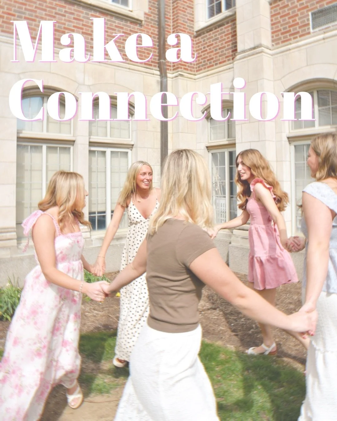 Make a connection! All 9 of our chapters are beyond excited to meet and connect with you! Not only do our 9 chapters want to connect, but so does Panhellenic!! Follow us on TikTok, Facebook, and Instagram! 💗🫧✨