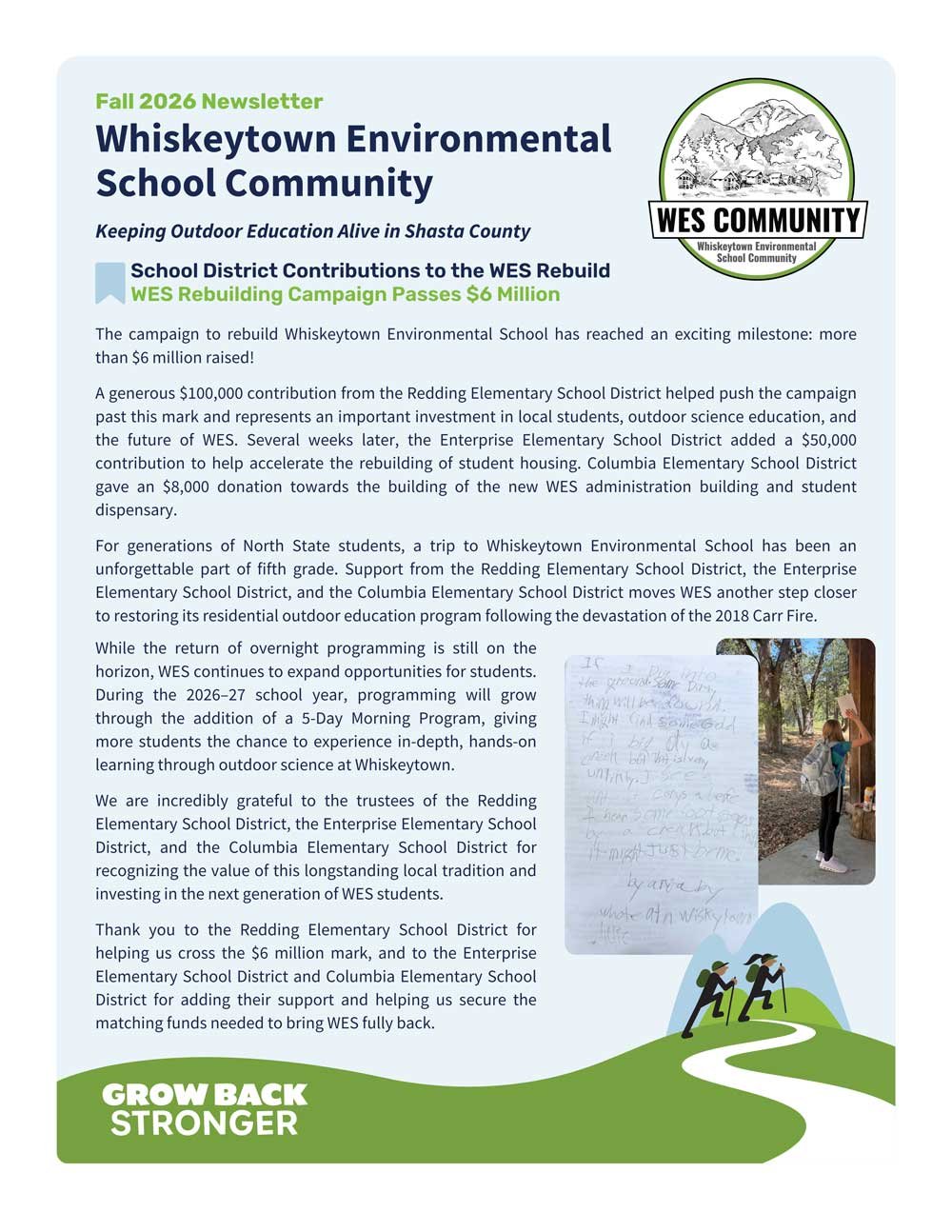 WES Community Fall 2026 Newsletter