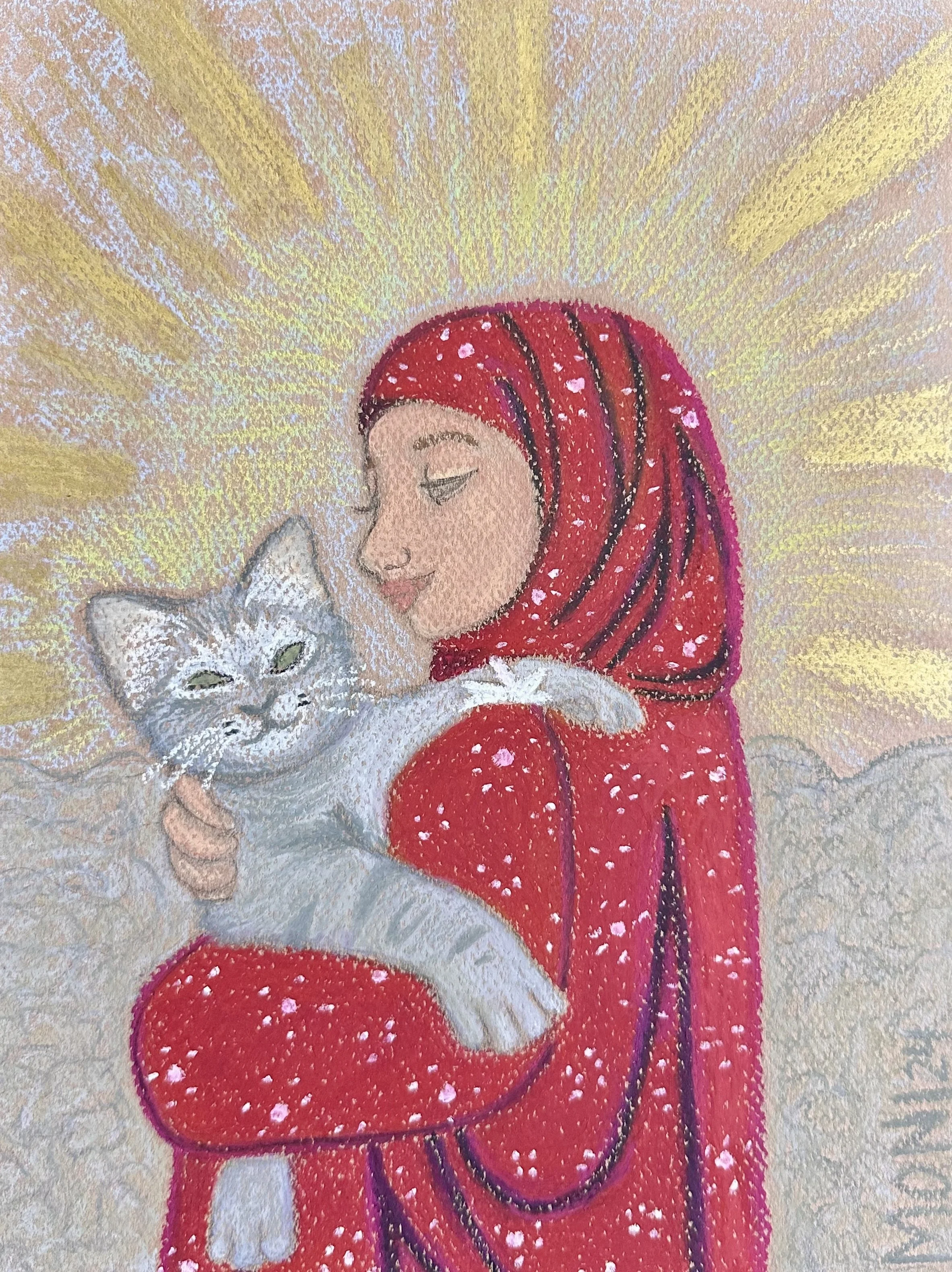 Palestinian Girl Amongst the Rubble with her Cat
(original photo taken by Said Khatib on 10/18/2023)
9" x 12"
2024