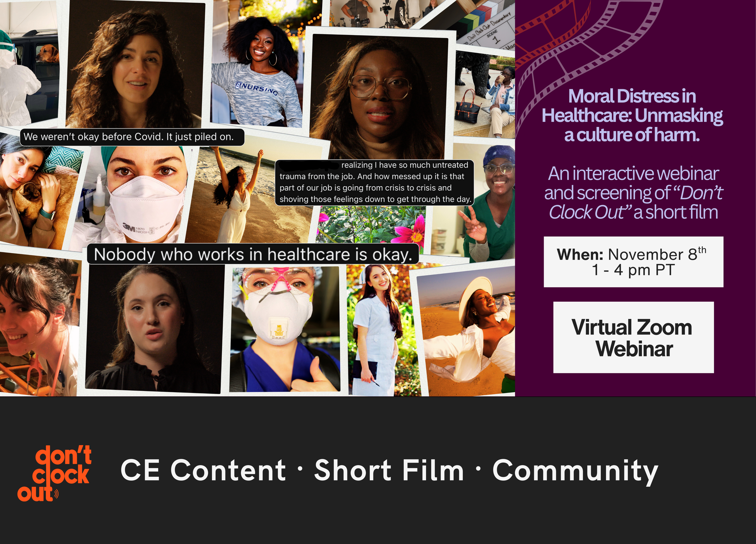 Moral Distress CE Workshop & short film screening.