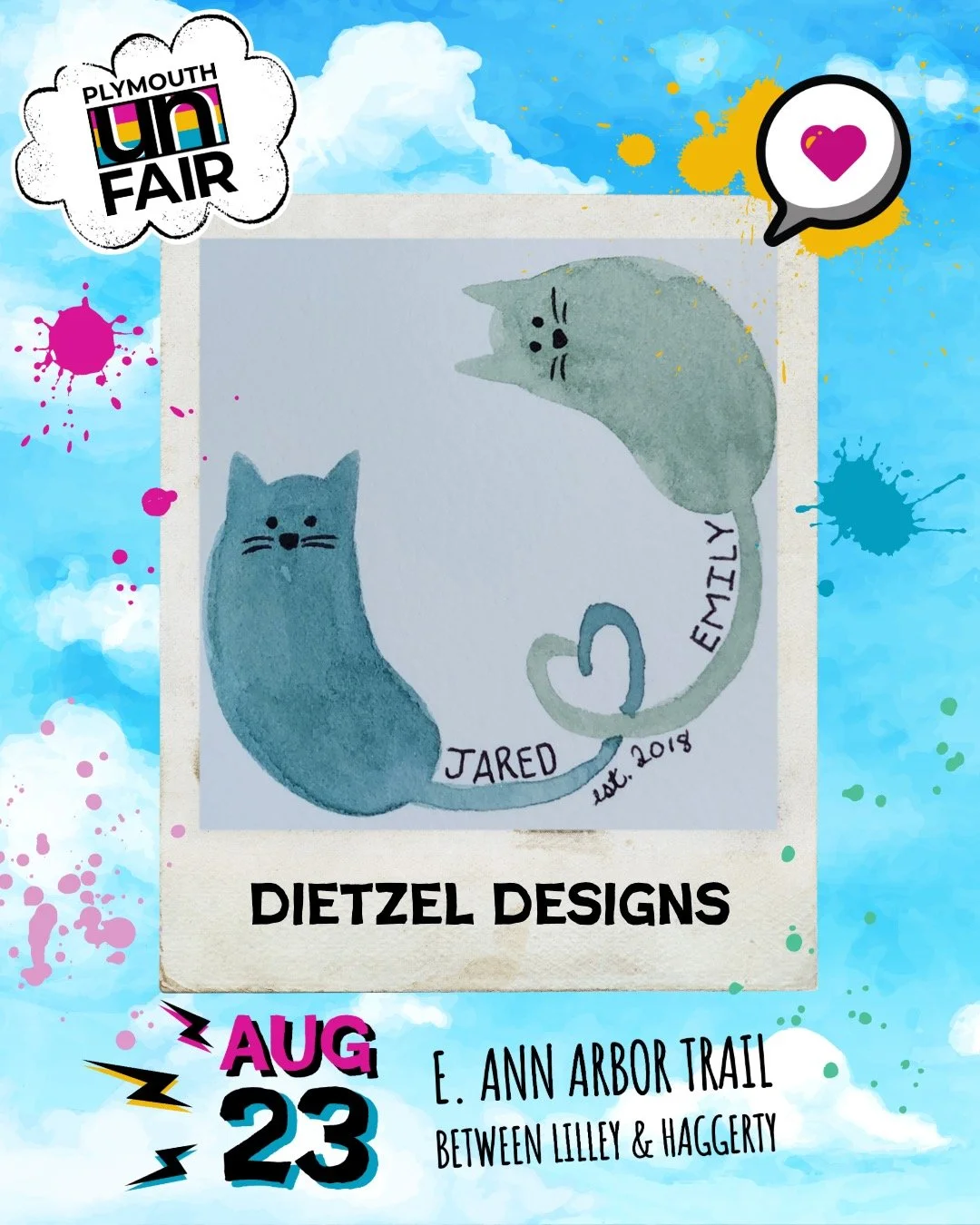 Meet our Makers ~ Emily &amp; Jared Dietzel of Dietzel Designs @dietzel.designs &mdash; a creative duo blending watercolors + 3D prints into one imaginative vision. ❤️✨
For Emily, painting is a calming escape &mdash; a way to center herself while exp