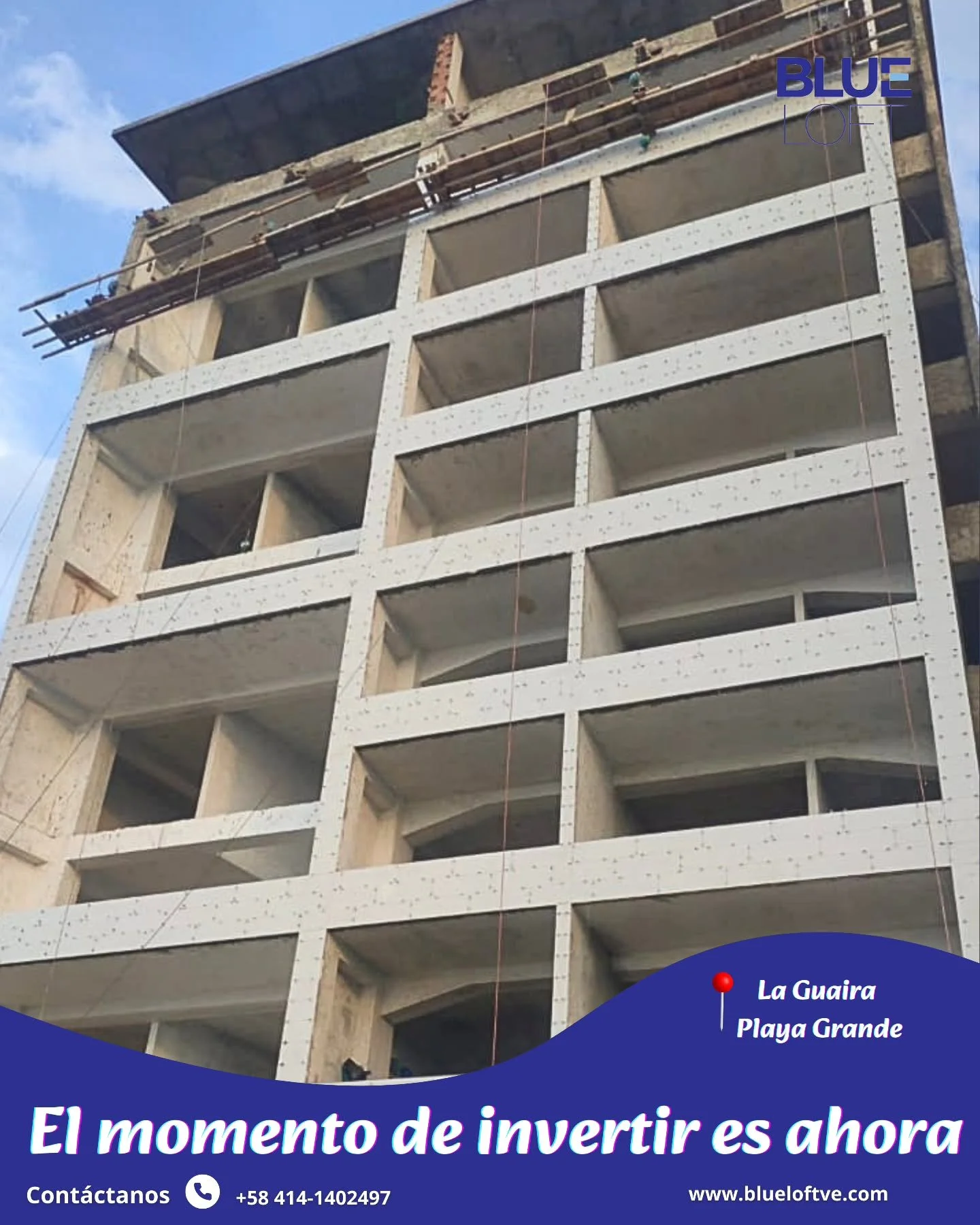 &iexcl;El momento de invertir es ahora! 

En Blueloft redefinimos el concepto residencial en La Guaira y t&uacute; puedes ser parte 🤝

Estamos en la etapa final de revestimientos y acabados, ofreciendo a&uacute;n unidades disponibles con Planes de F