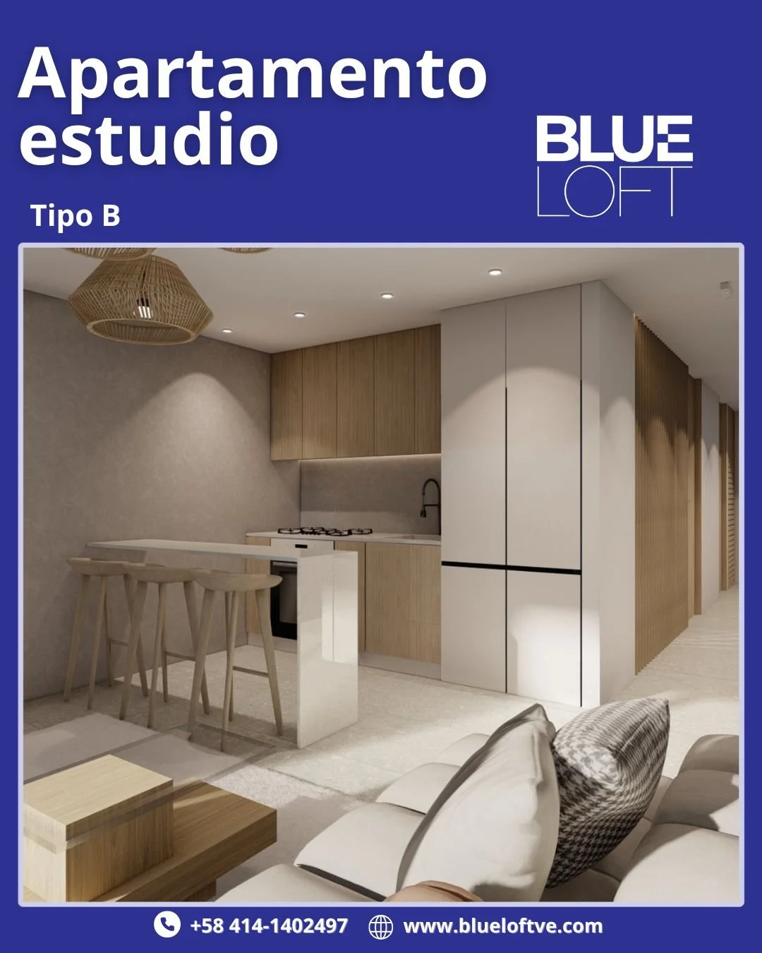 &iexcl;&Uacute;LTIMOS APARTAMENTOS DISPONIBLES EN PREVENTA!

Te presentamos la distribuci&oacute;n de planta del Apartamento Estudio tipo B.

Este acogedor apartamento de 49 m2 comprende:

🛋️ &Aacute;rea integrada
🍽️ Cocina
🧼 Lavadero
🛌🏼 Dormito