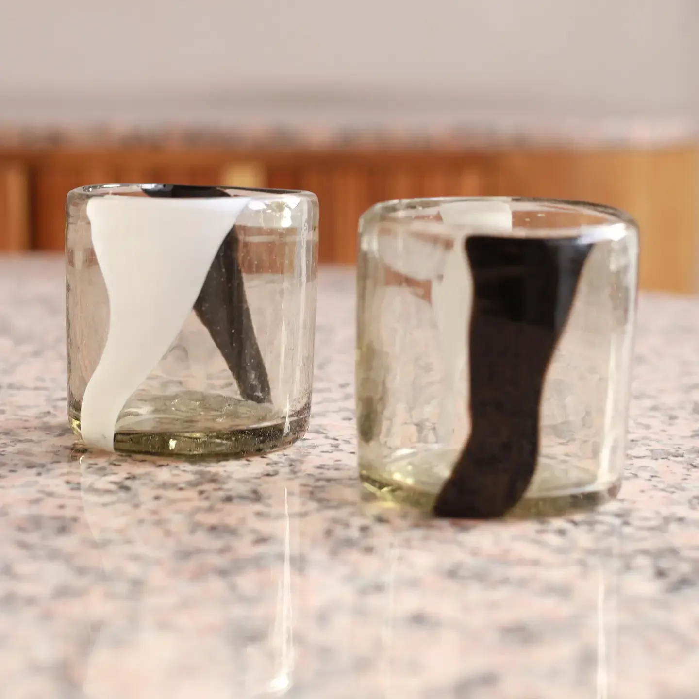 Hand Blown Wine or Cocktail Glass Tumbler - Negra