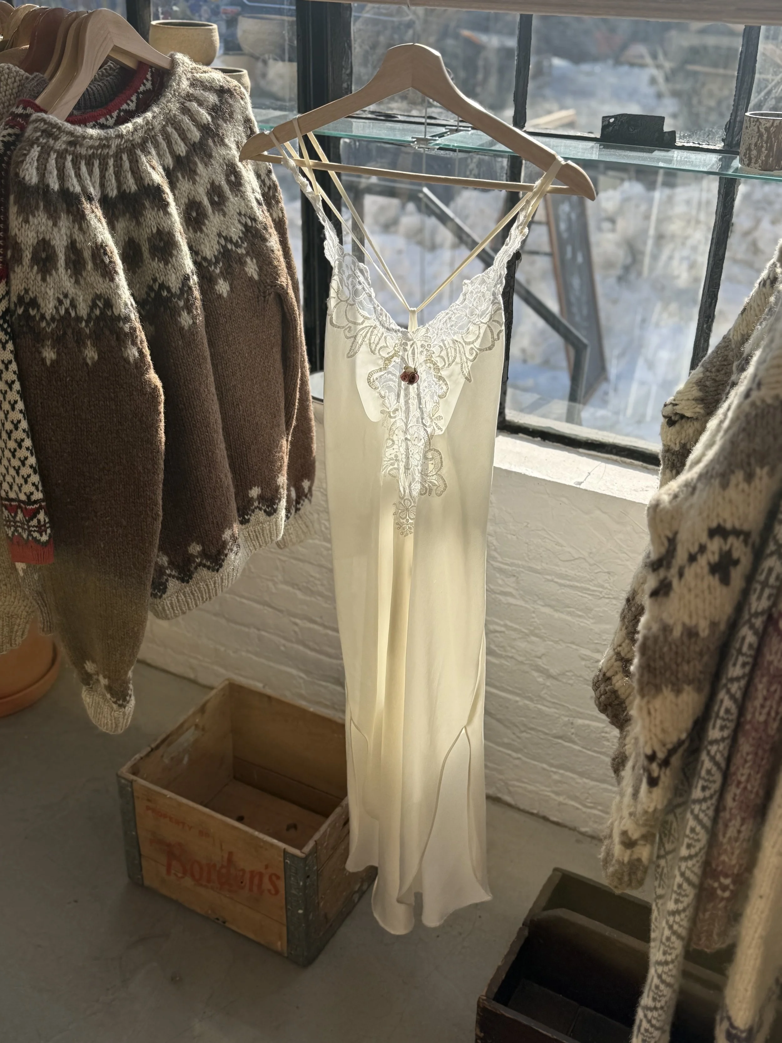 Satin Lace Slip Dress