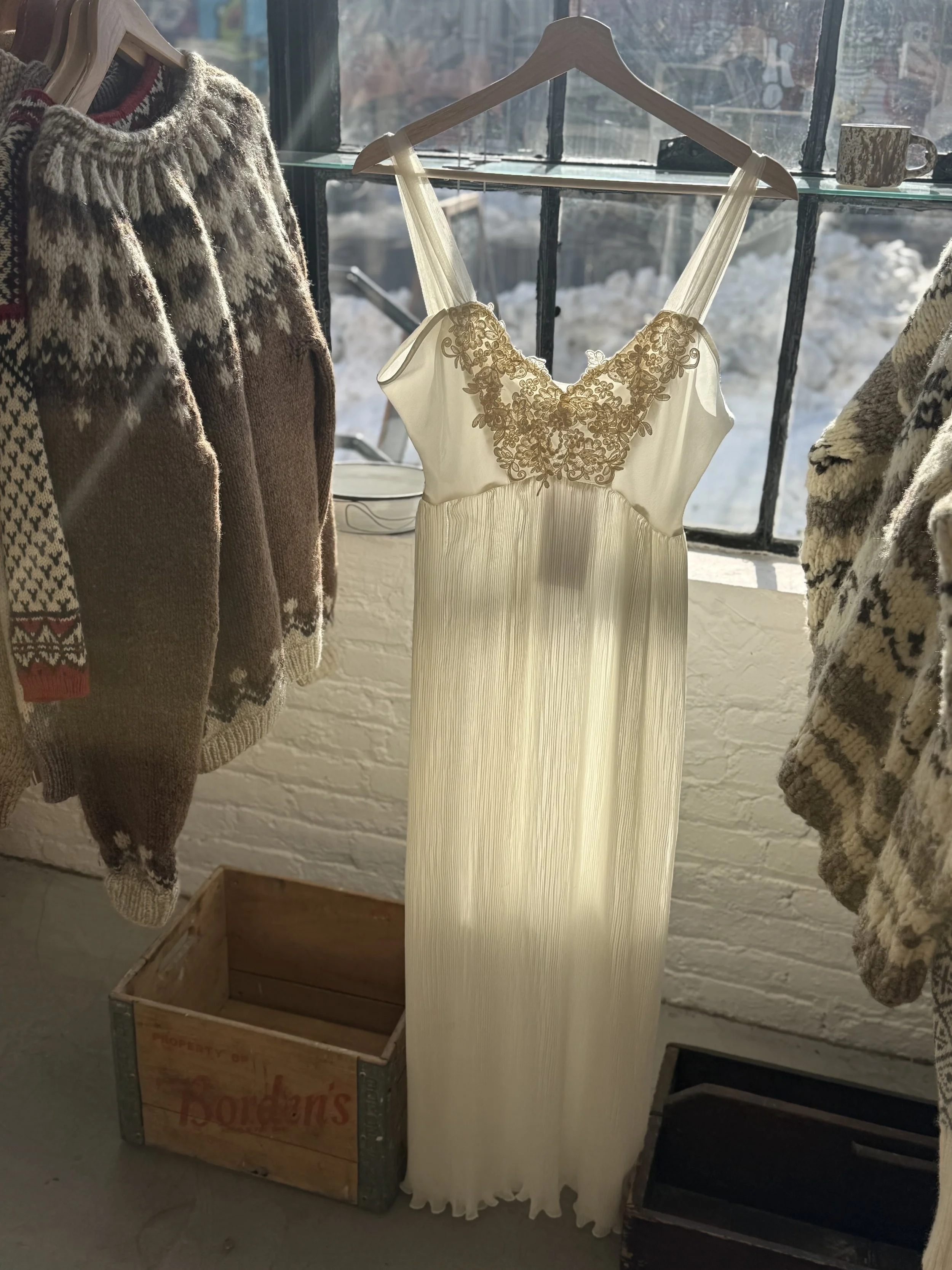 Beaded sequin Floral Embroidery Slip Dress