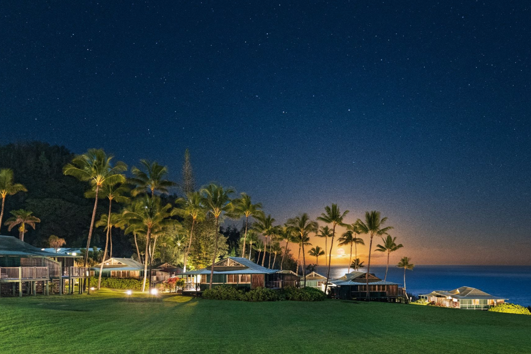 hana maui resort at night